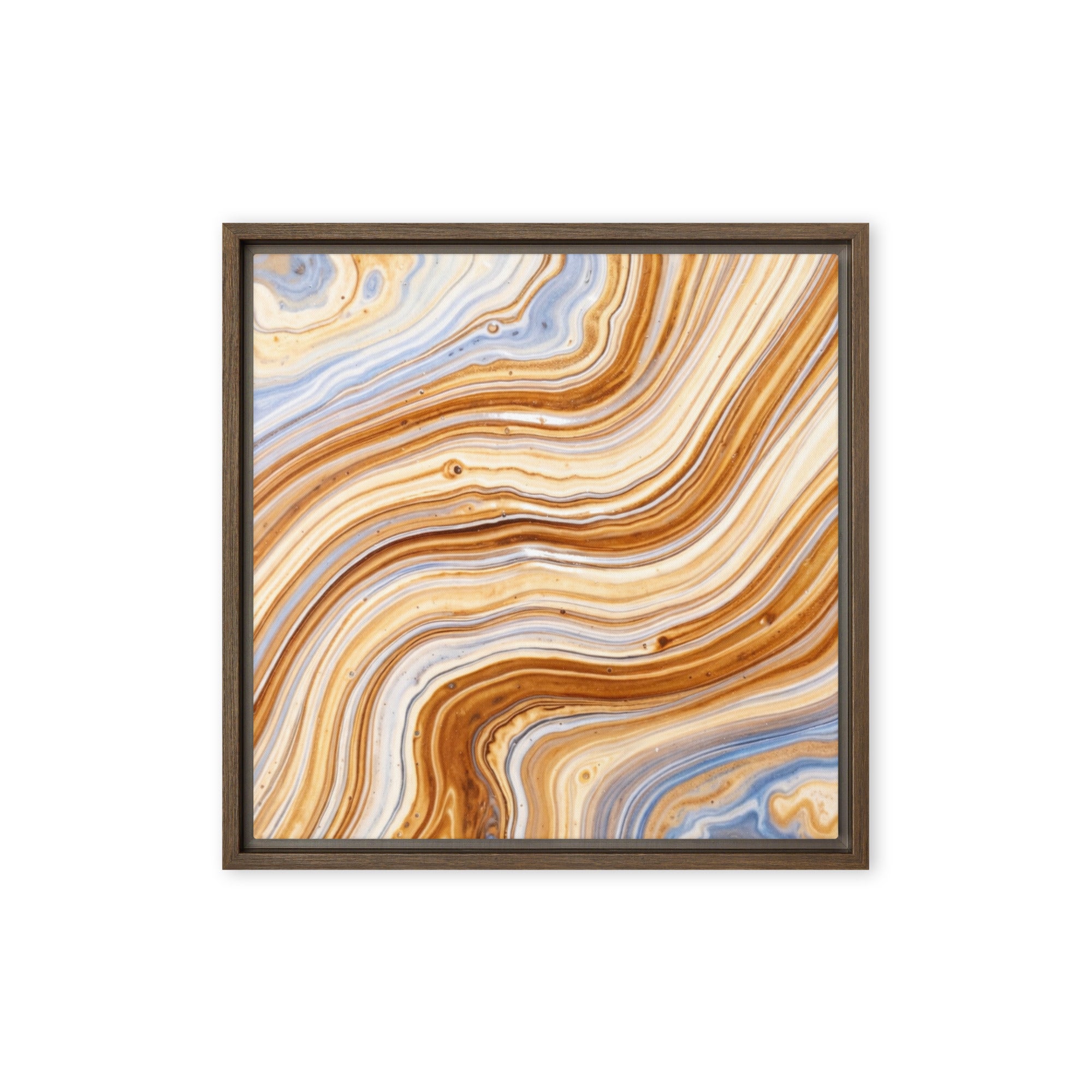 Dune framed canvas print shown in front view in brown frame, 16 x 20 inch universal size