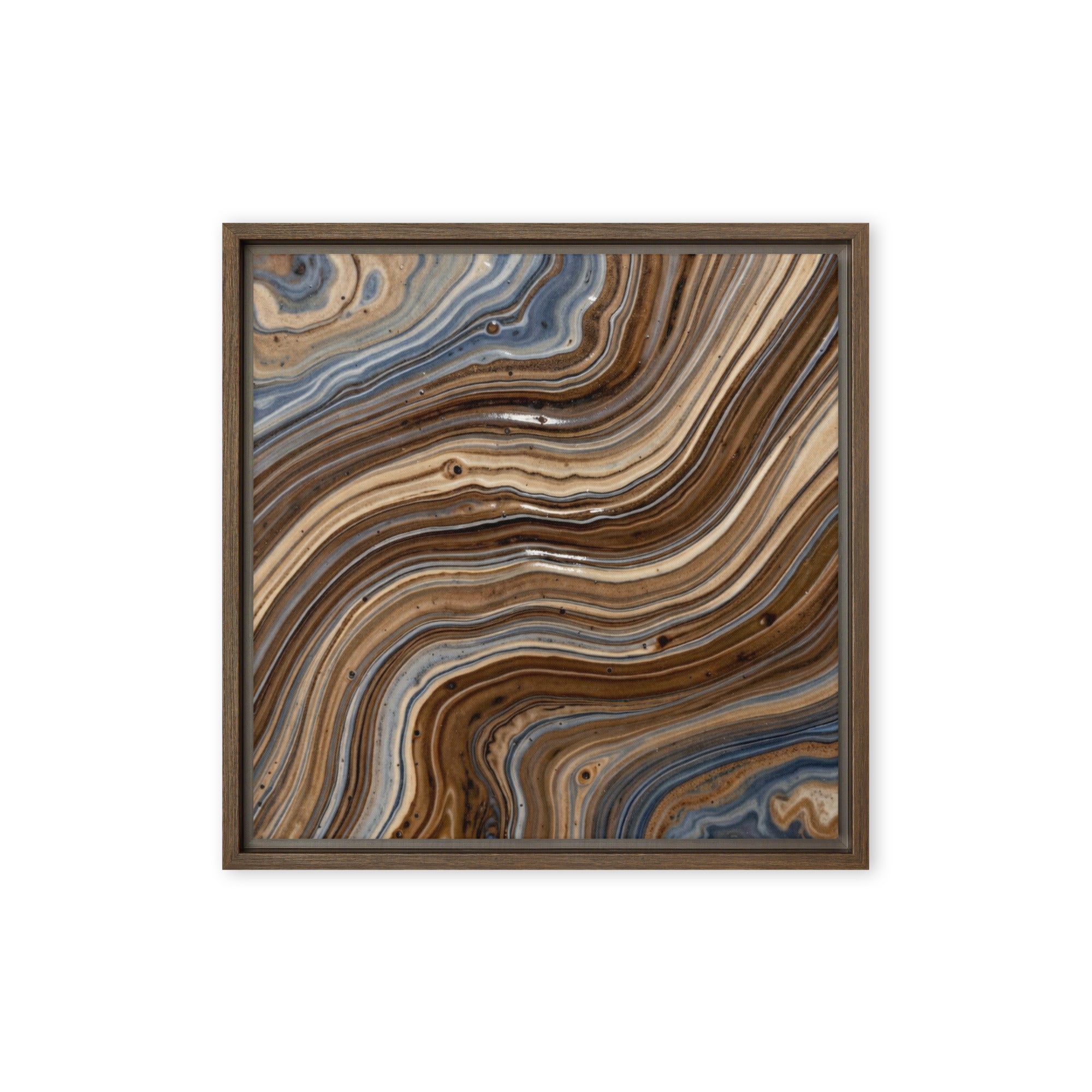 Dunes framed canvas print shown in front view in brown frame, 16 x 20 inch universal size