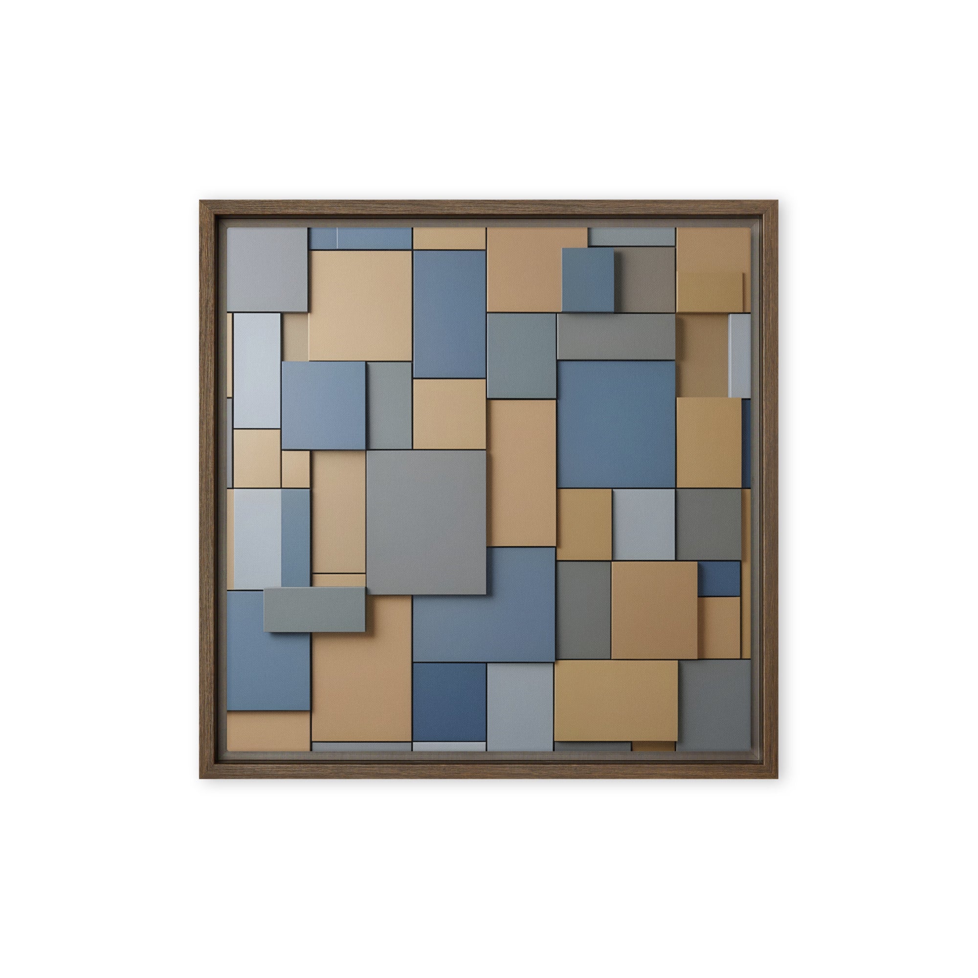 Agate wall art product image as a framed canvas print in brown frame, 18 x 24 inch large size