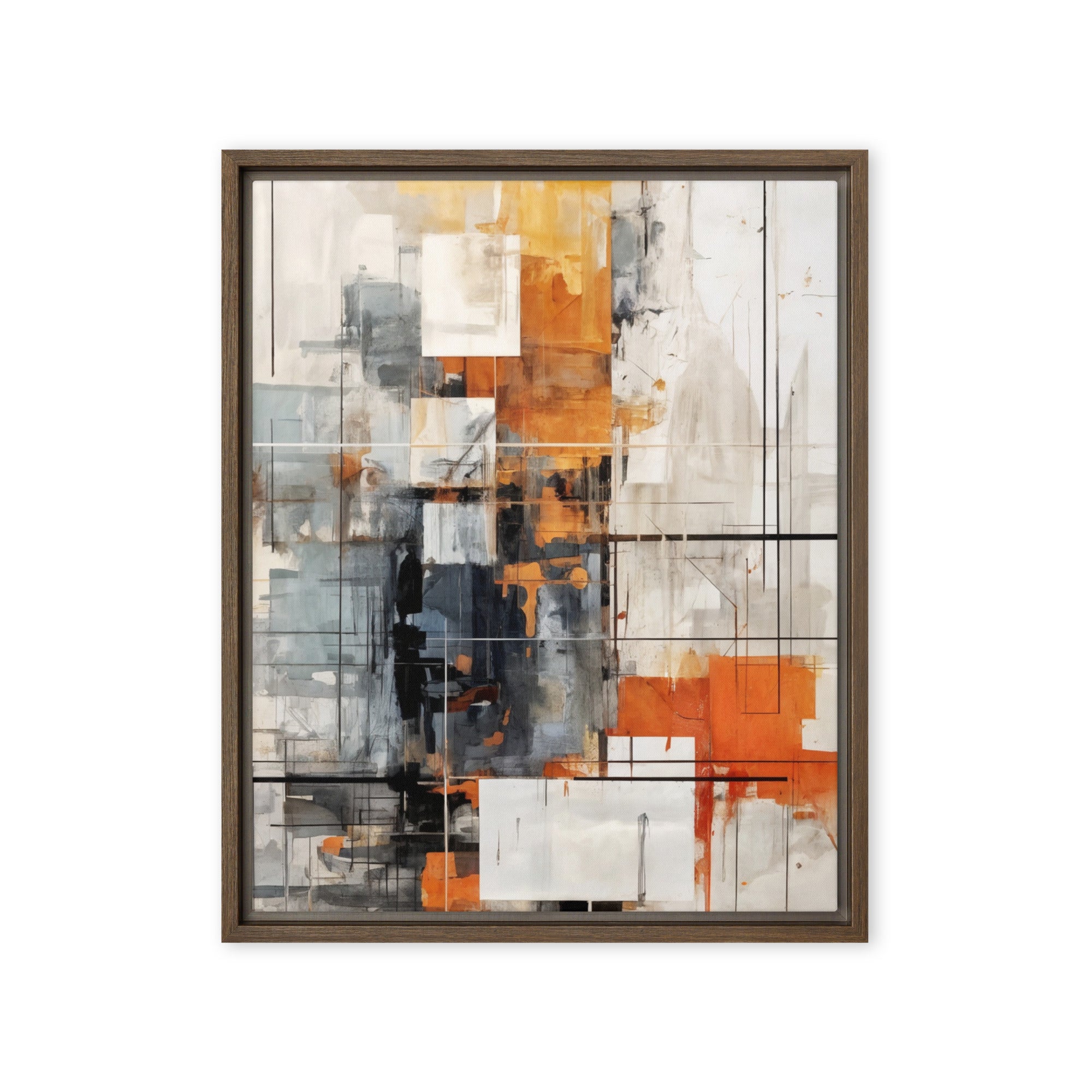 Corrupt framed canvas print front-facing product image in brown frame, 20 x 28 inch large size