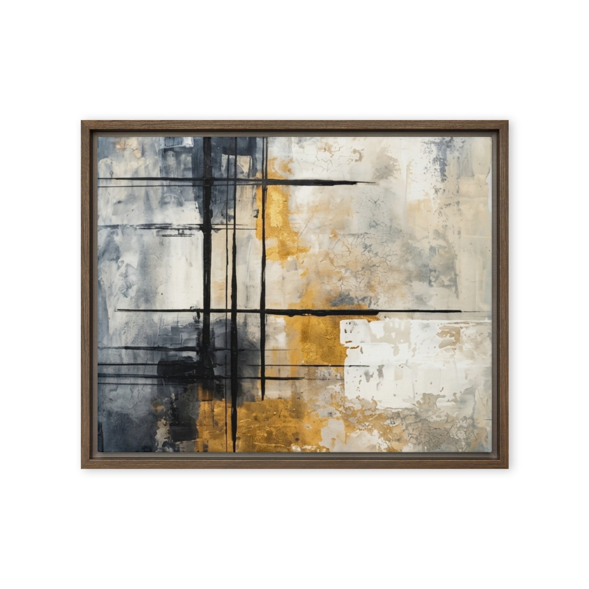 Elite framed canvas print shown in front view in brown frame, 20 x 28 inch large size