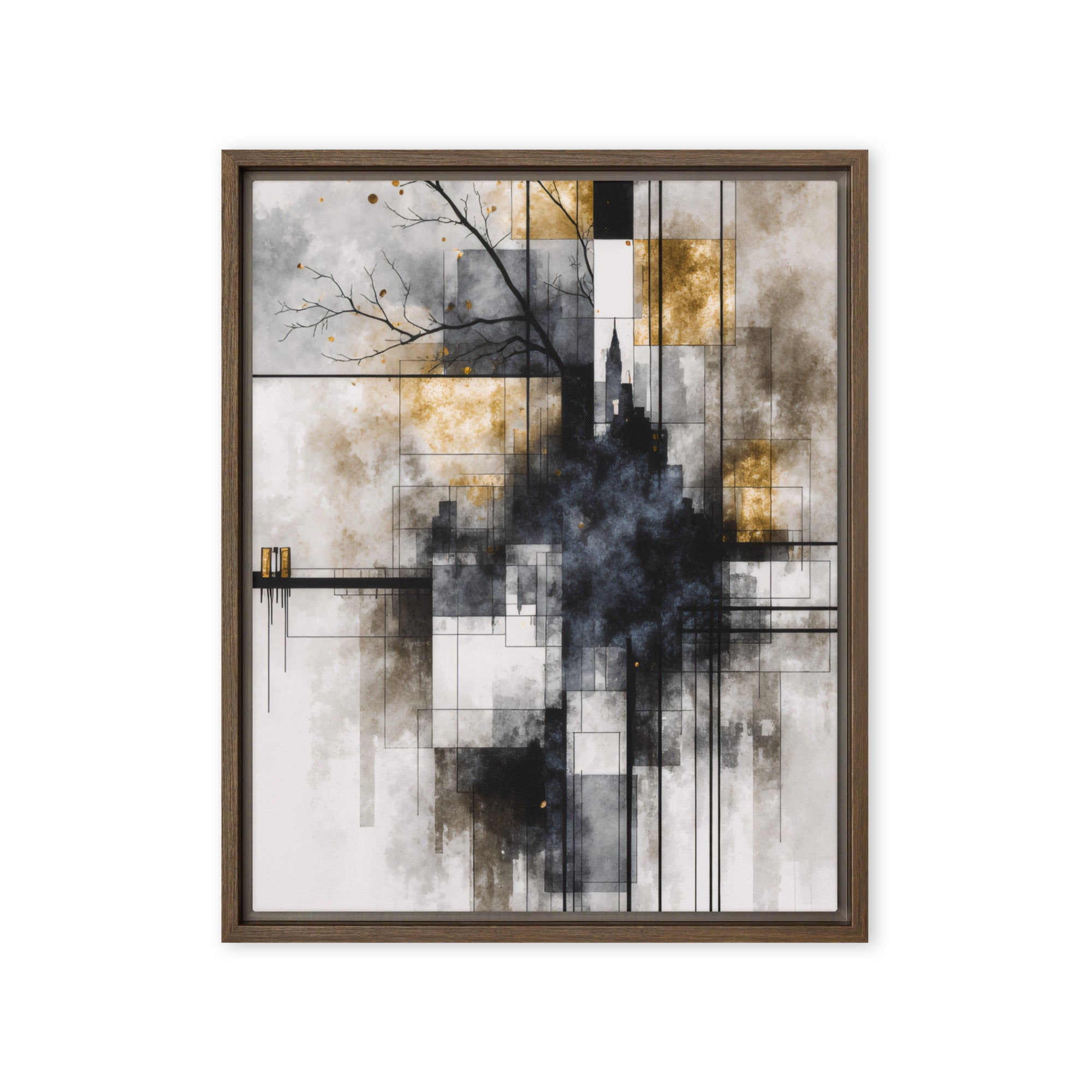Brasier framed canvas print wall display image in brown frame, 20 x 30 inch large size