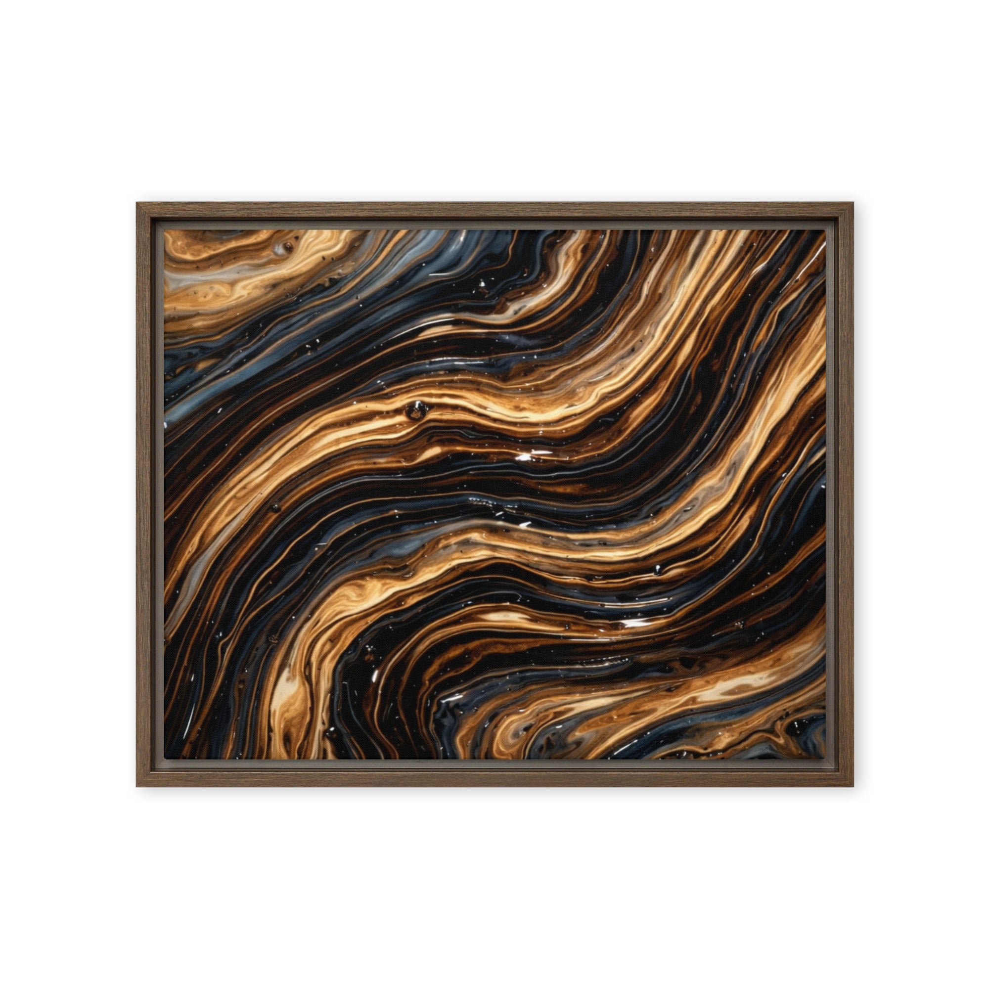 Amber framed canvas print wall display image in brown frame, 20 x 30 inch large size