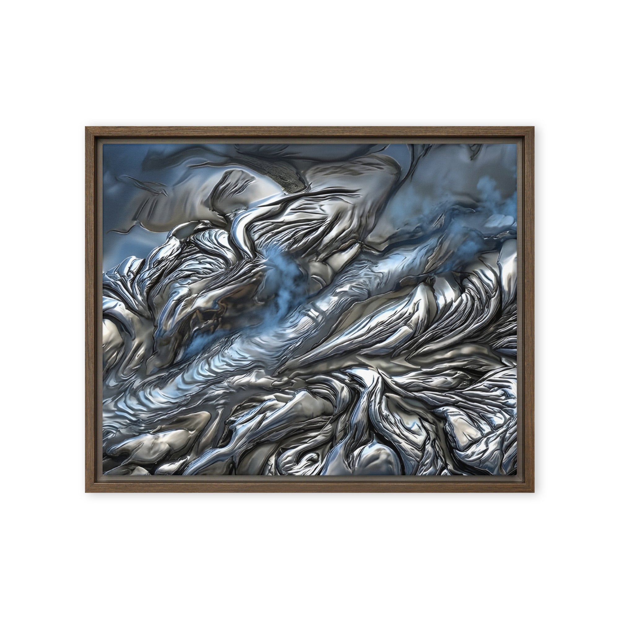 Andesite framed canvas print wall display image in brown frame, 20 x 30 inch large size
