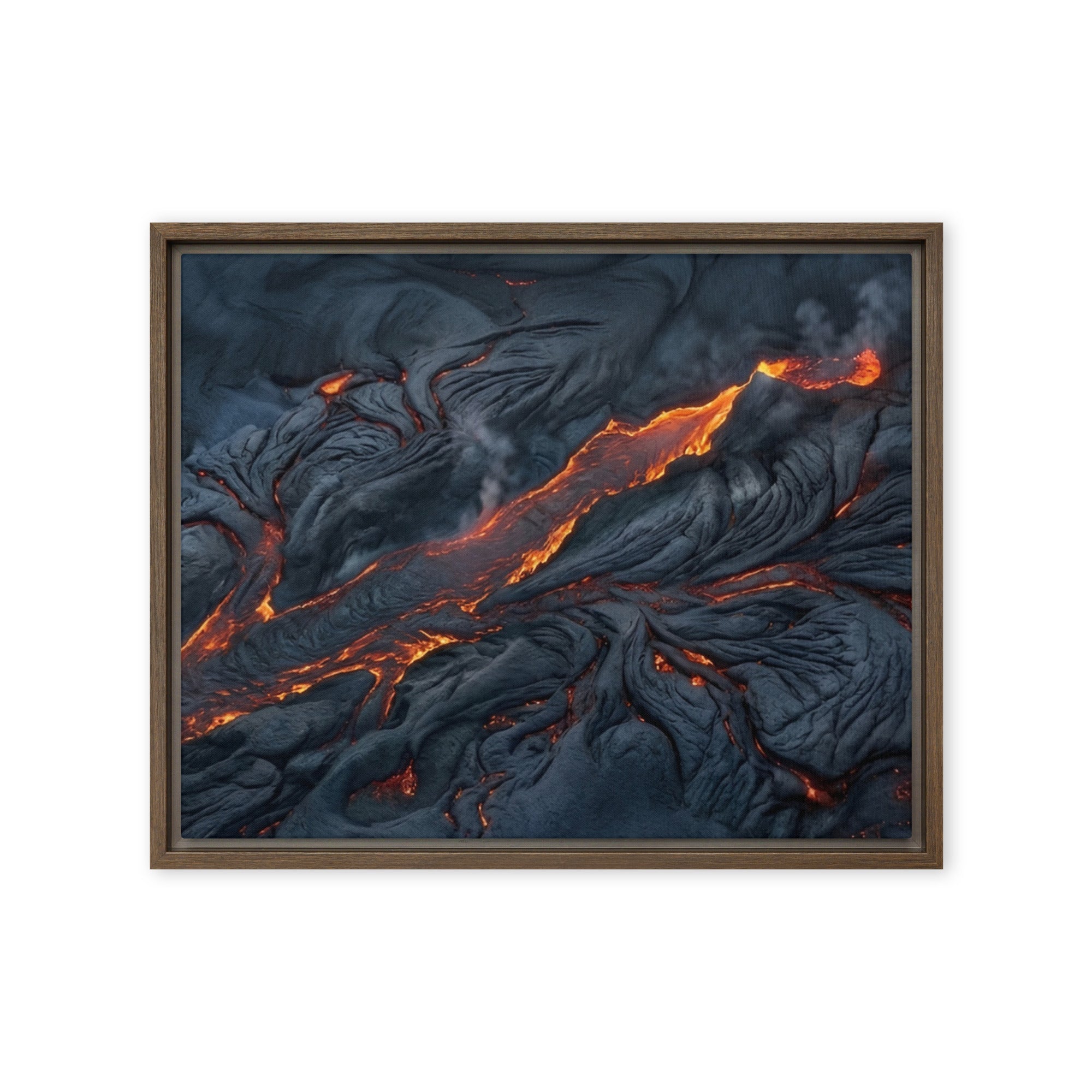 Molten framed canvas print front-facing product image in brown frame, 20 x 28 inch large size