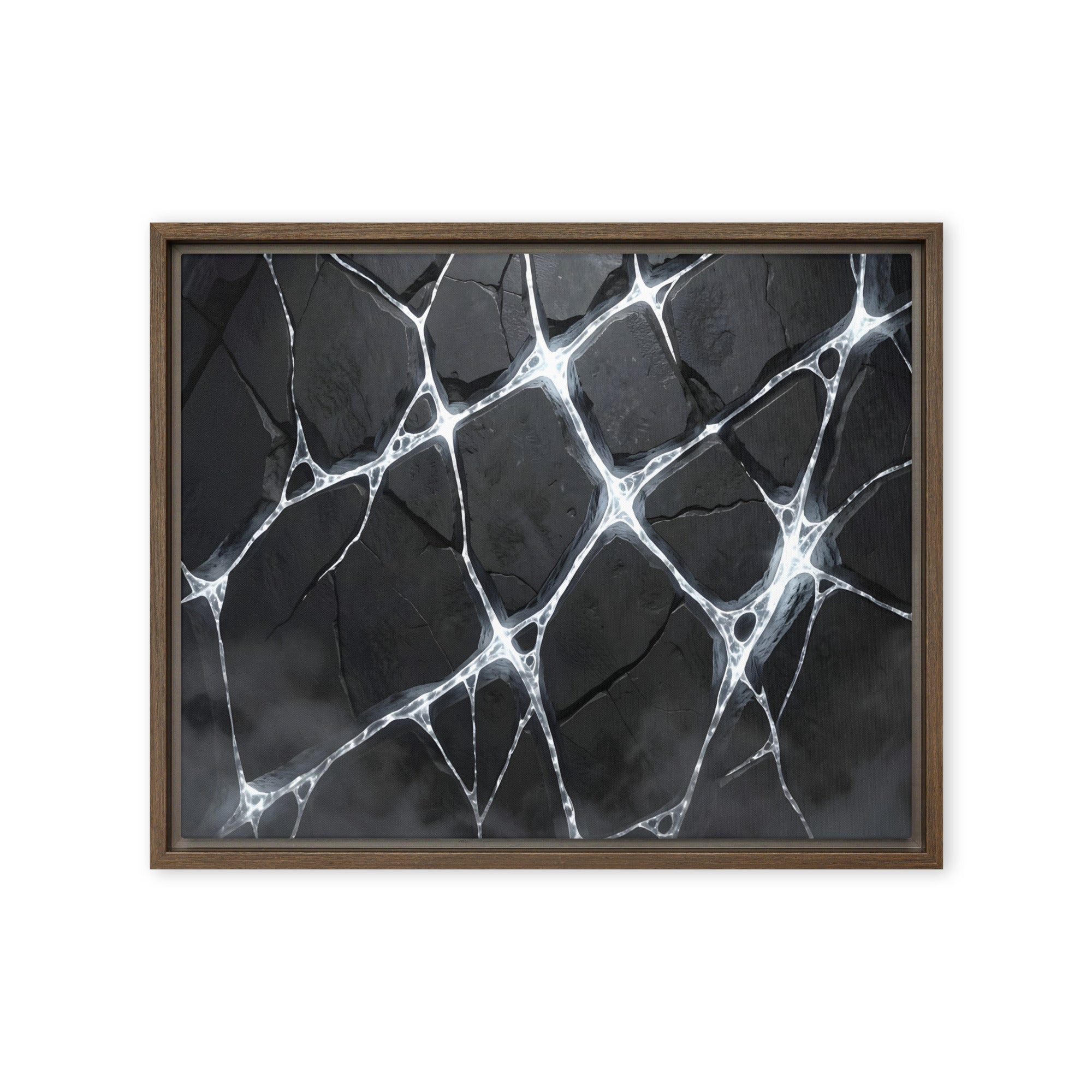 Pumice framed canvas print wall display image in brown frame, 20 x 30 inch large size
