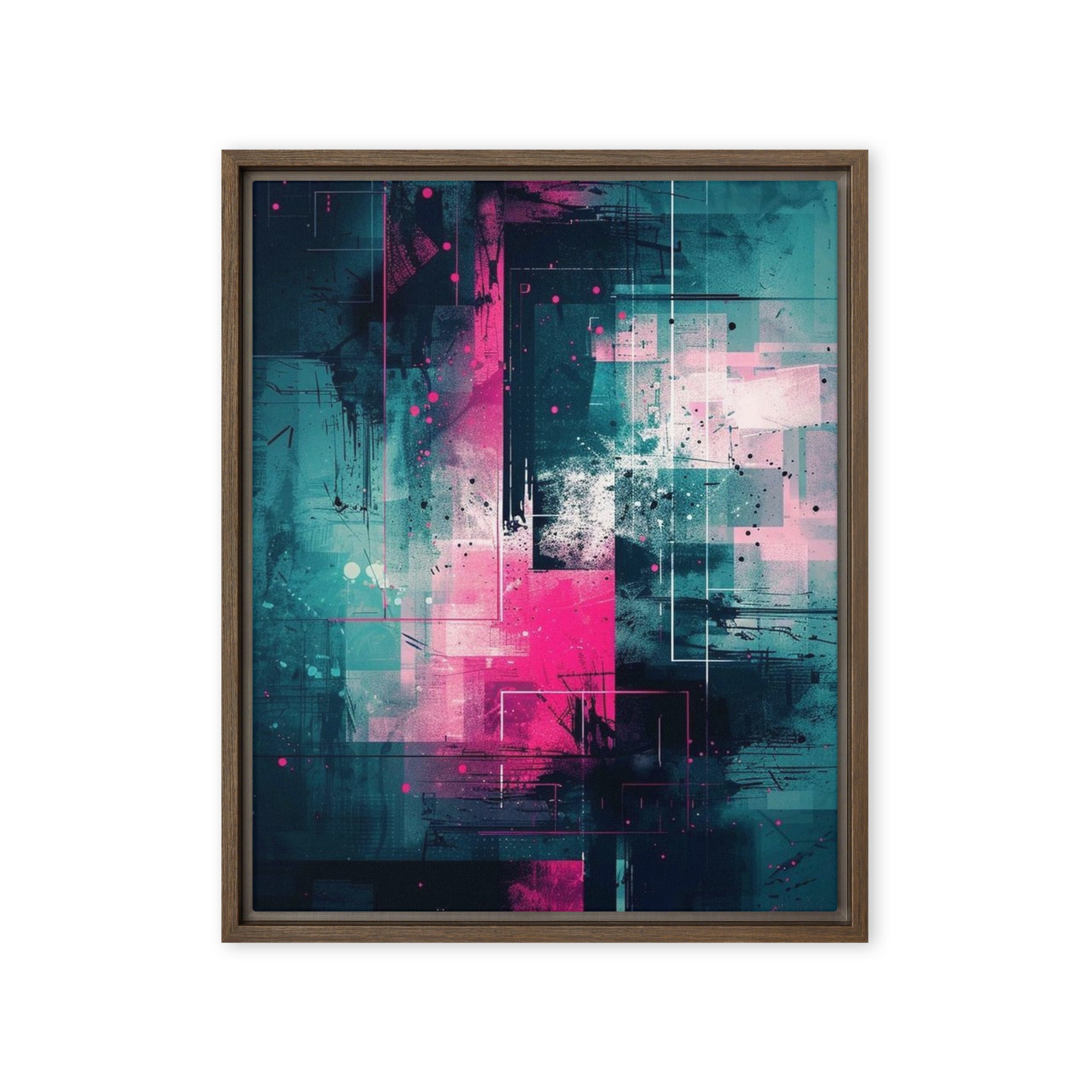 Neona framed canvas print image for product listing in brown frame, 16 x 20 inch universal size