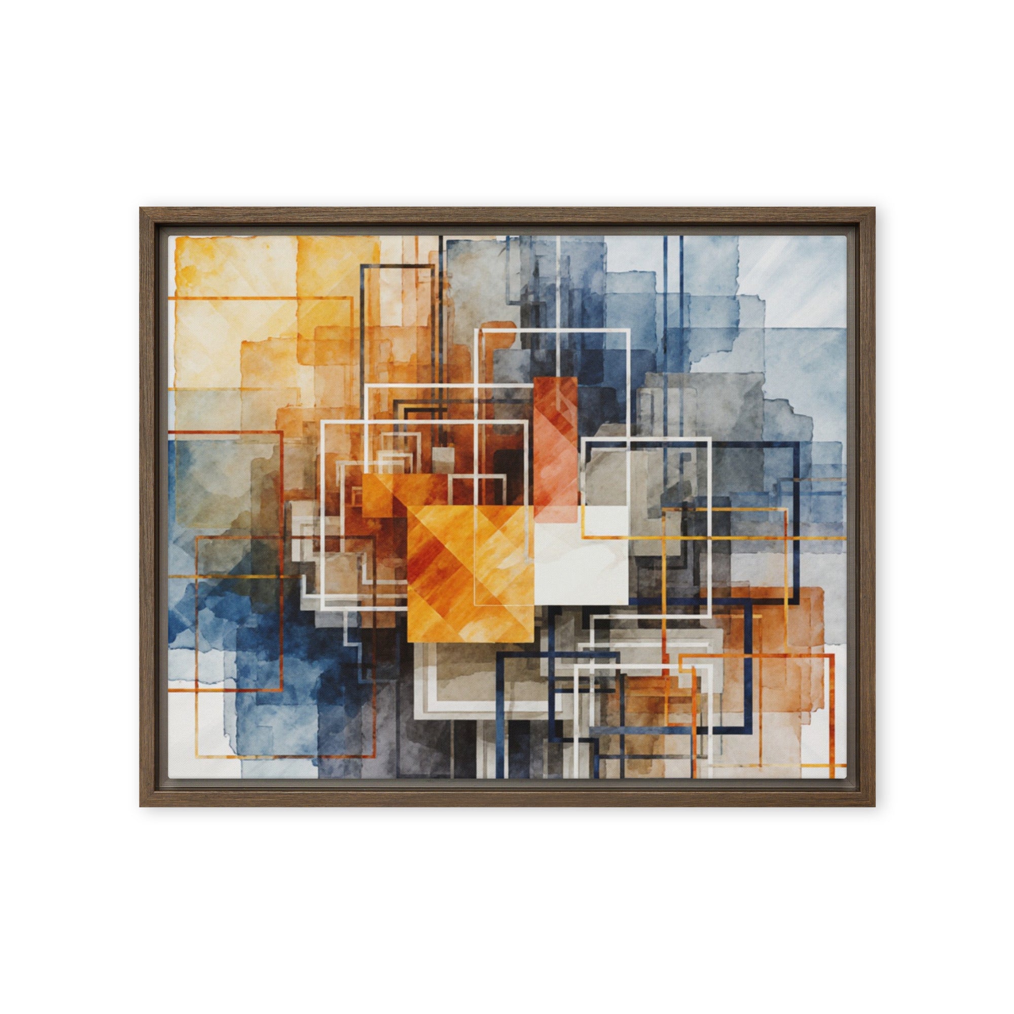 Reticle framed canvas print front-facing product image in brown frame, 20 x 28 inch large size