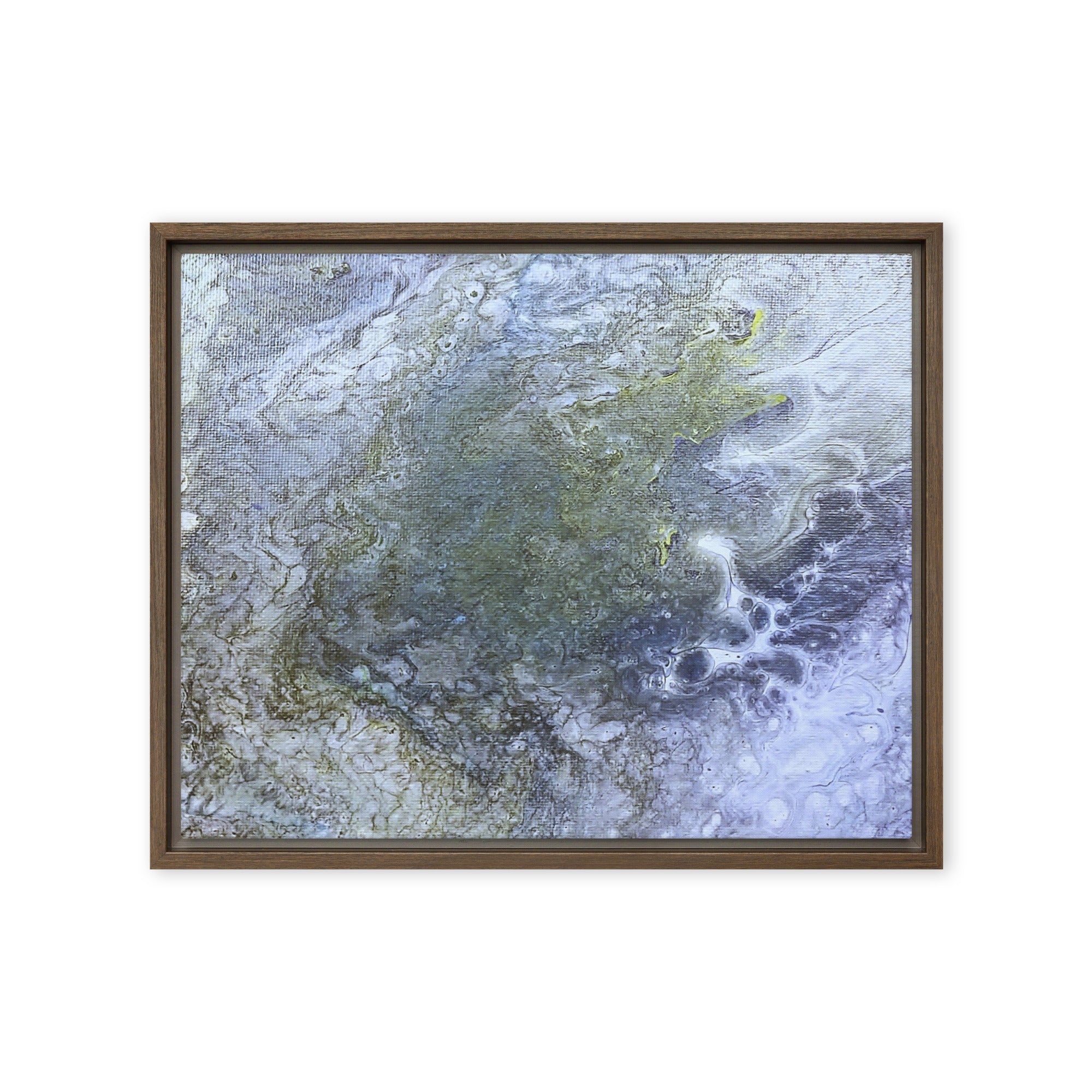 Shallows framed canvas studio series front-facing product image in brown frame, 20 x 28 inch large size