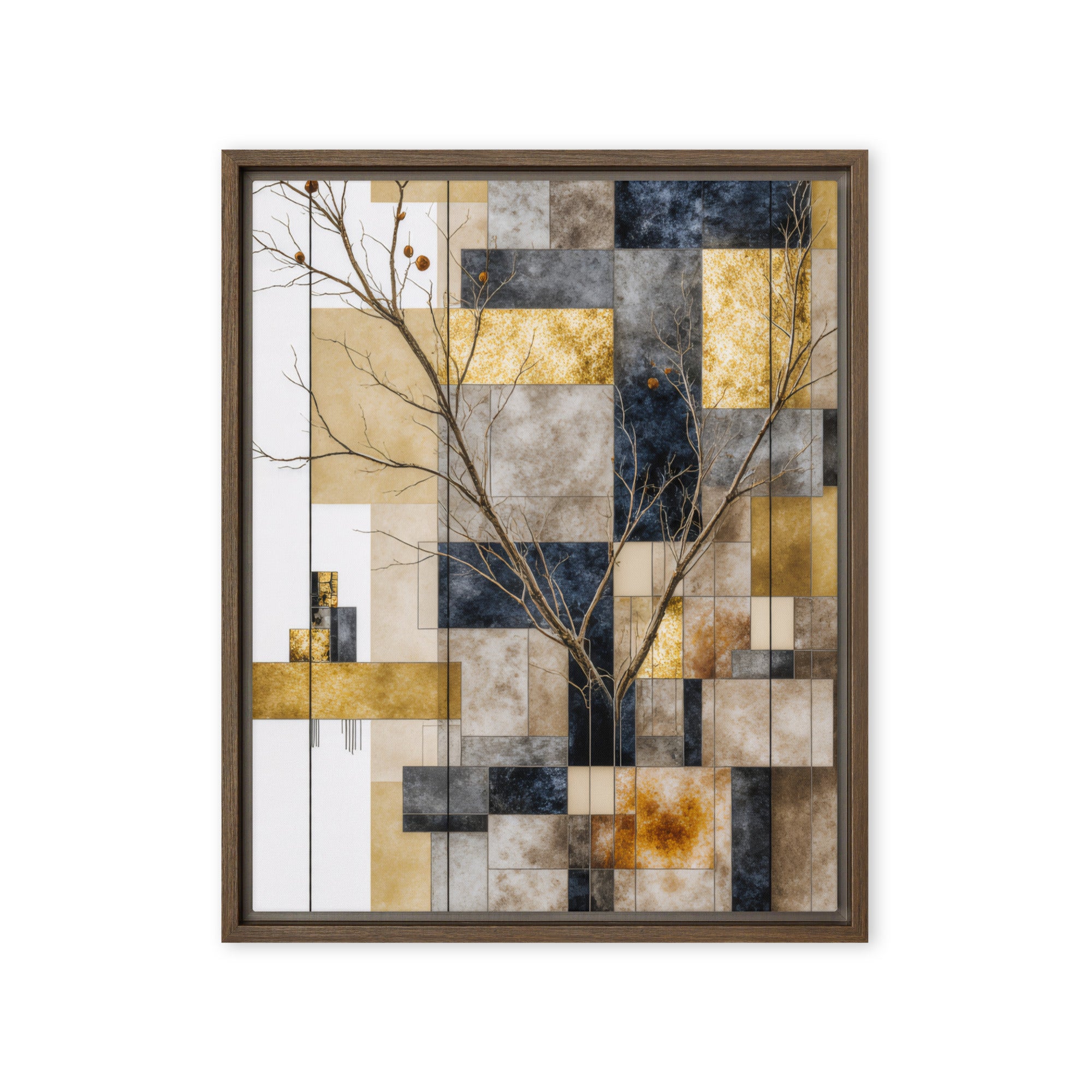 Solari framed canvas print wall display image in brown frame, 20 x 30 inch large size