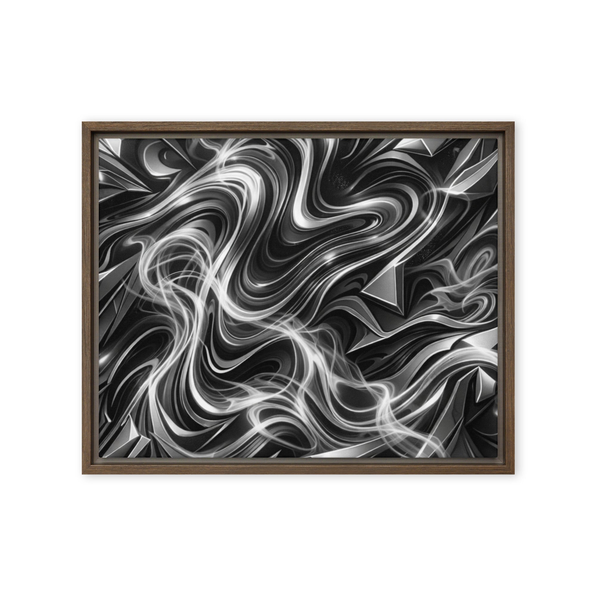 Edge framed canvas print wall display image in brown frame, 20 x 30 inch large size
