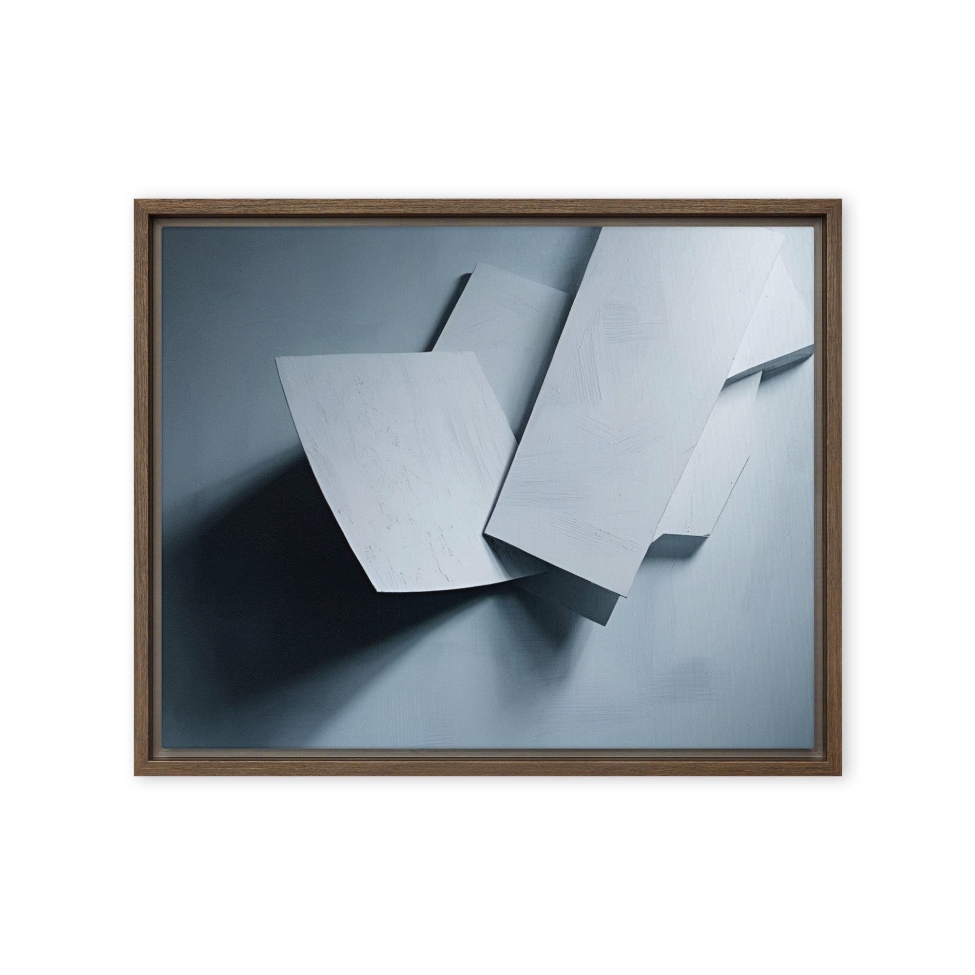 Silhouette framed canvas print wall display image in brown frame, 20 x 30 inch large size