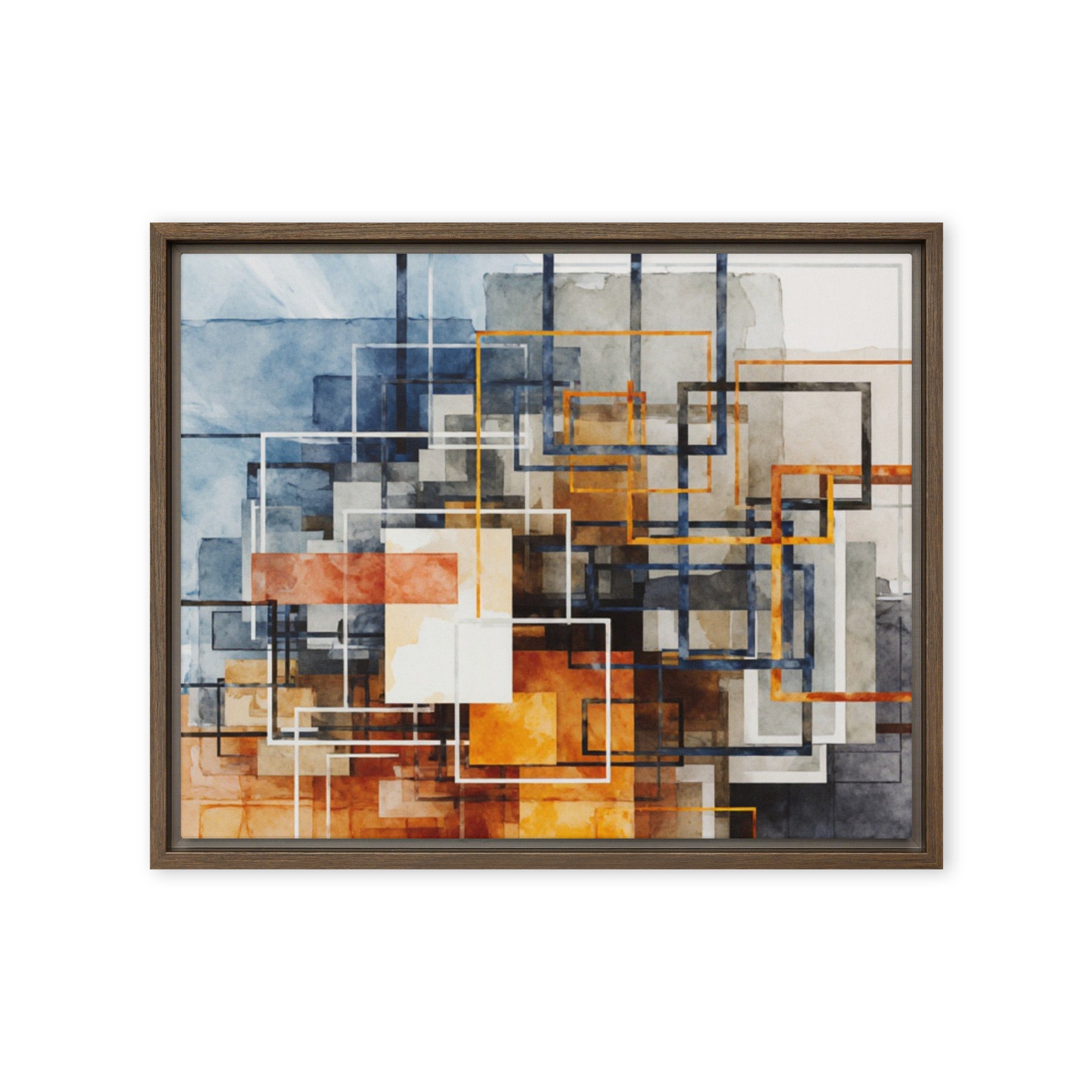 Stratum framed canvas print wall display image in brown frame, 20 x 30 inch large size