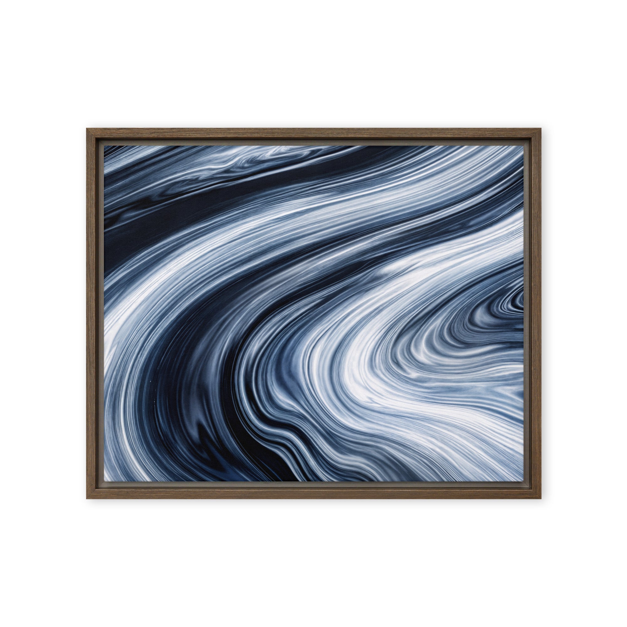Vortex framed canvas print front-facing product image in brown frame, 20 x 28 inch large size