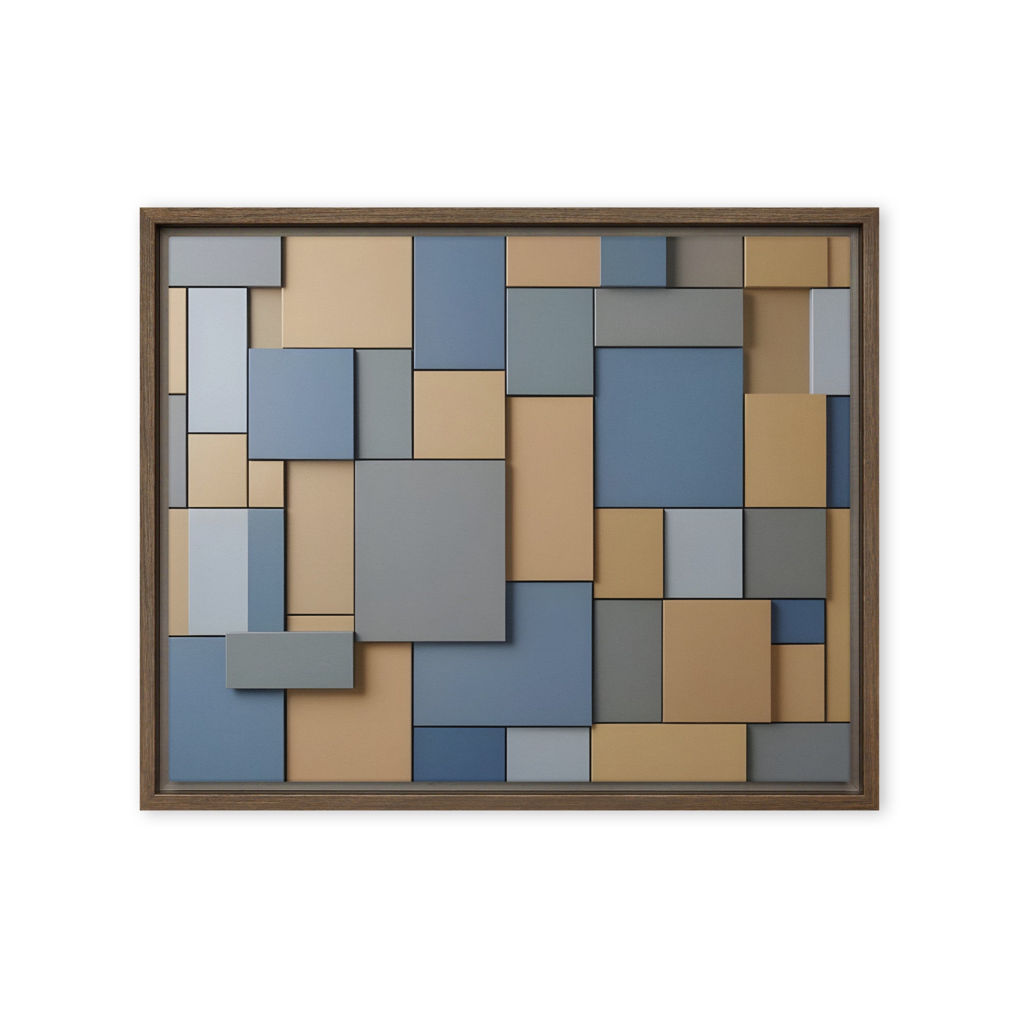 Agate framed canvas print product mockup in brown frame, 24 x 32 inch large size