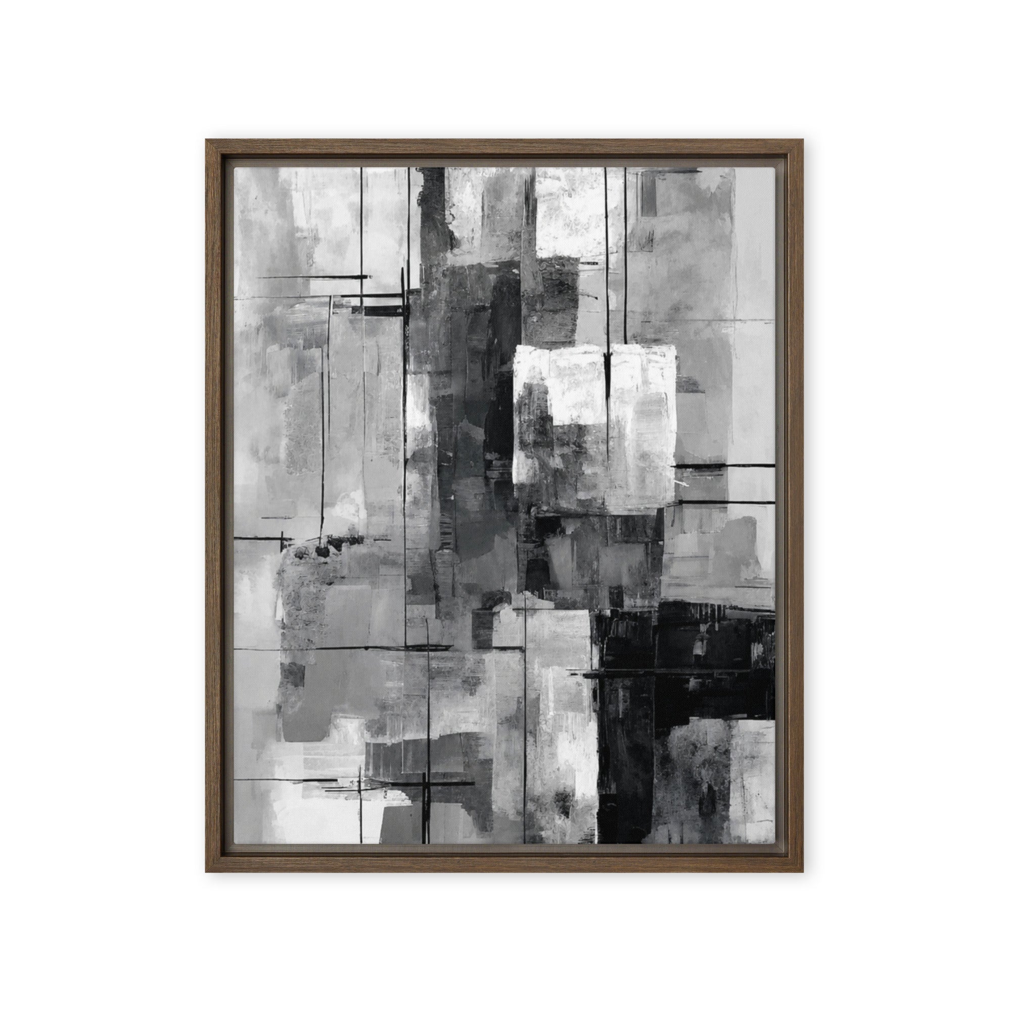 Align framed canvas print front-facing product image in brown frame, 20 x 28 inch large size
