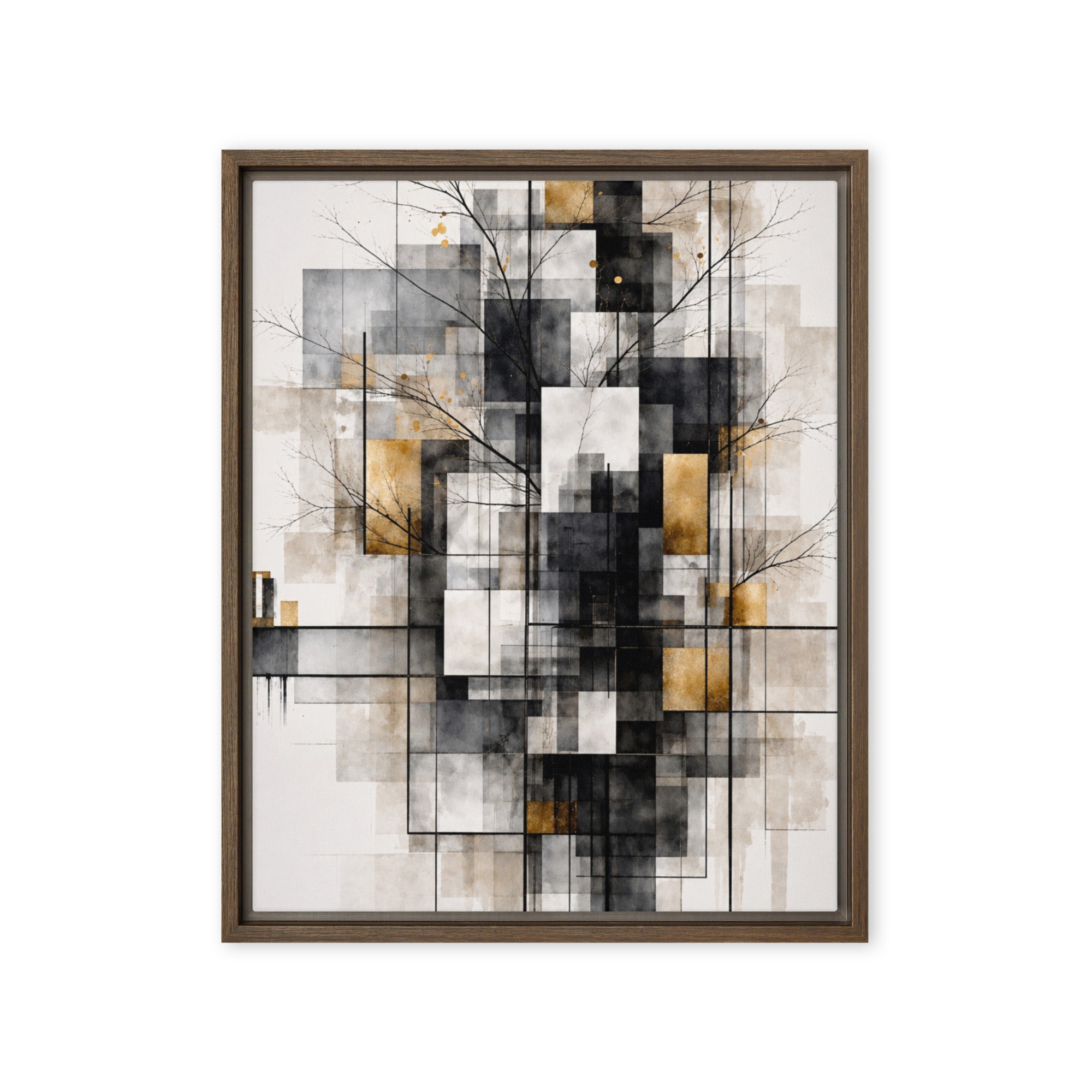 Avect framed canvas print front-facing product image in brown frame, 20 x 28 inch large size