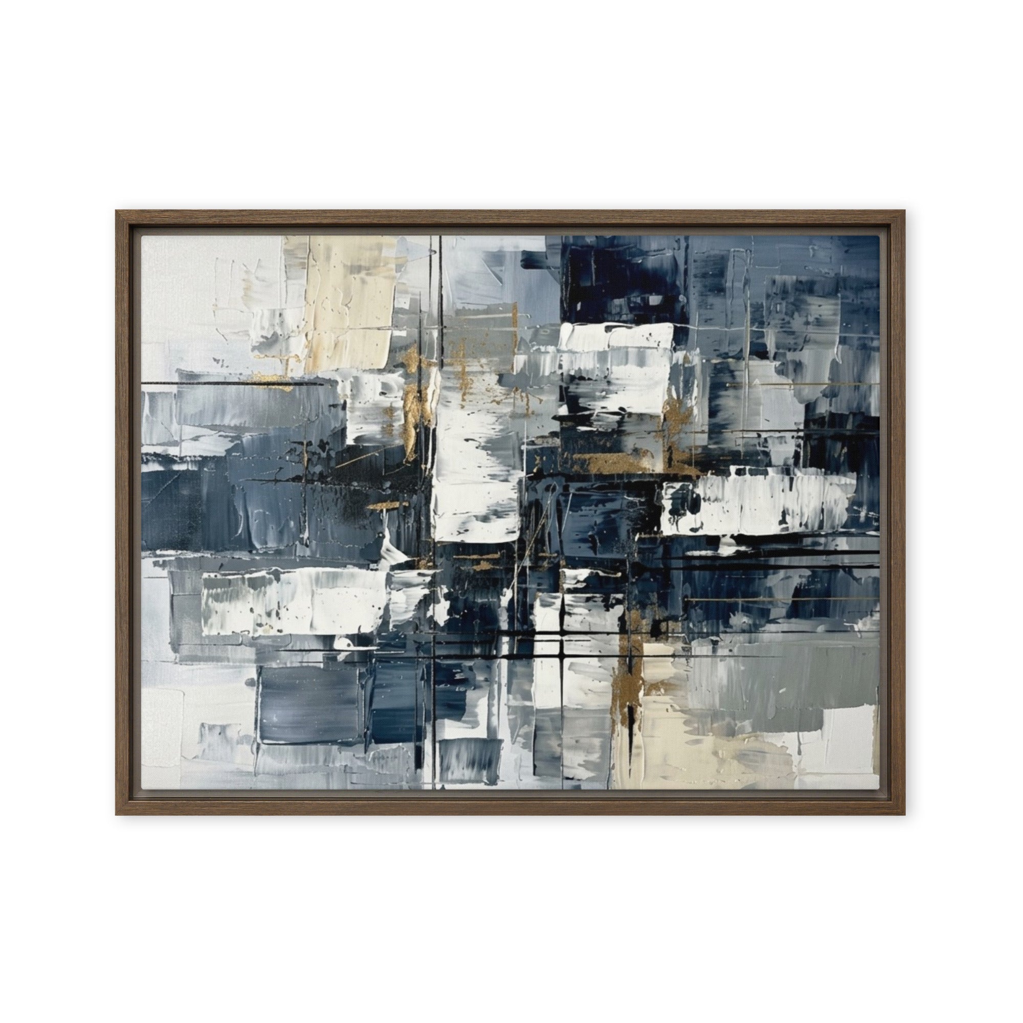 Calamity framed canvas urban wall display image in brown frame, 18 x 24 inch large size
