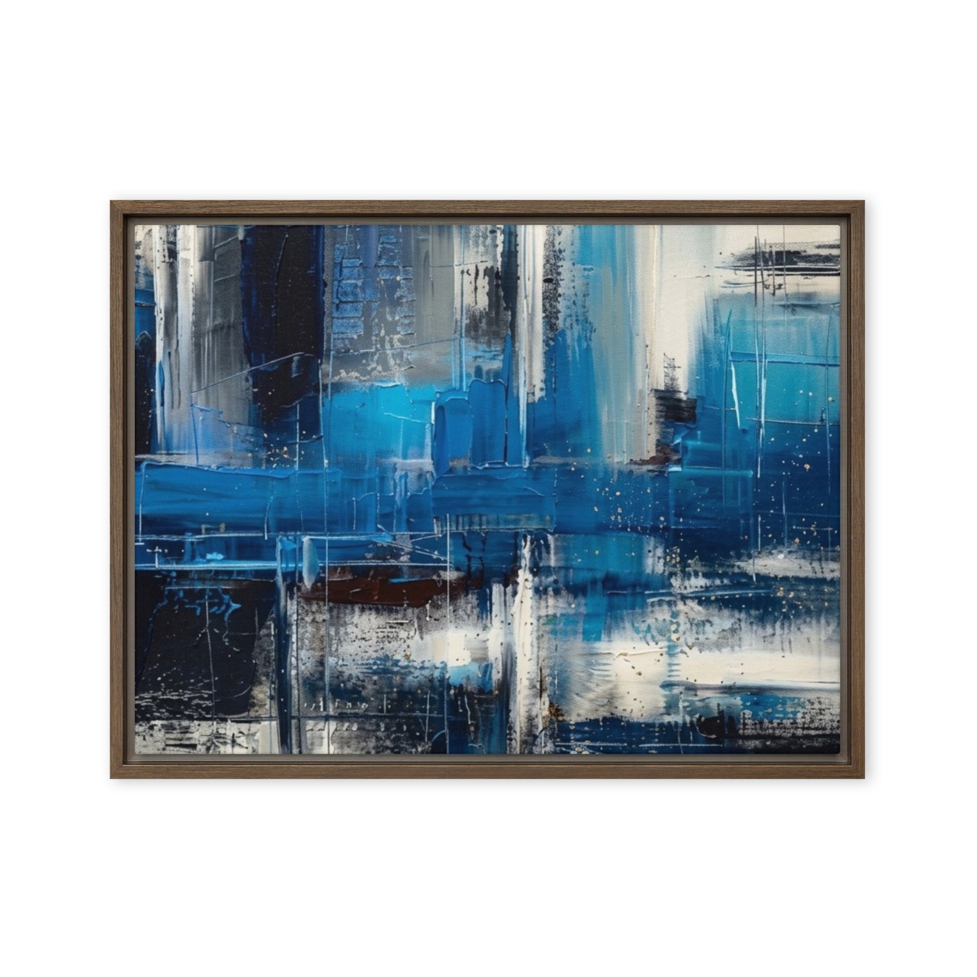 Isle framed canvas print wall display image in brown frame, 18 x 24 inch large size
