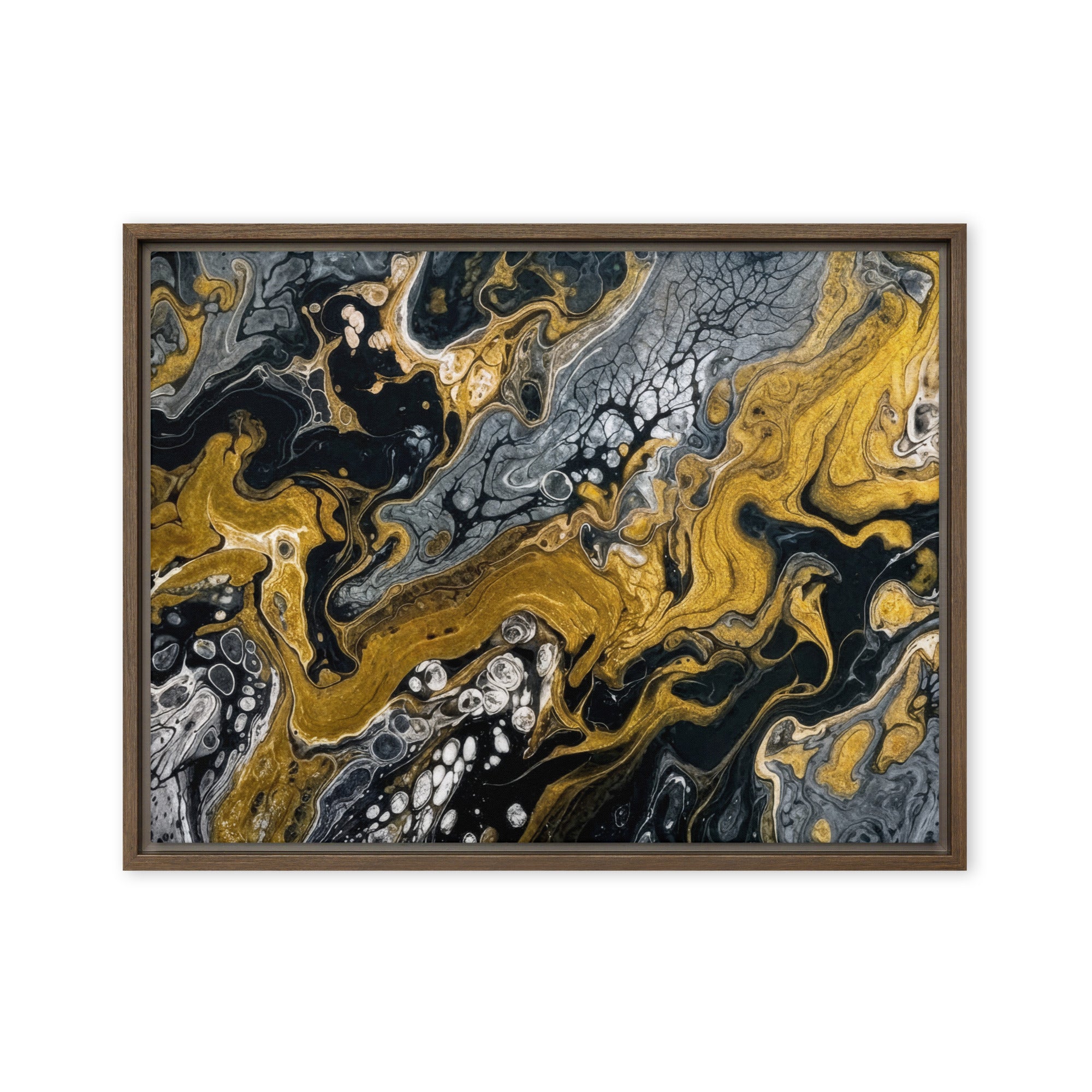 Aurum framed canvas print wall display image in brown frame, 20 x 30 inch large size