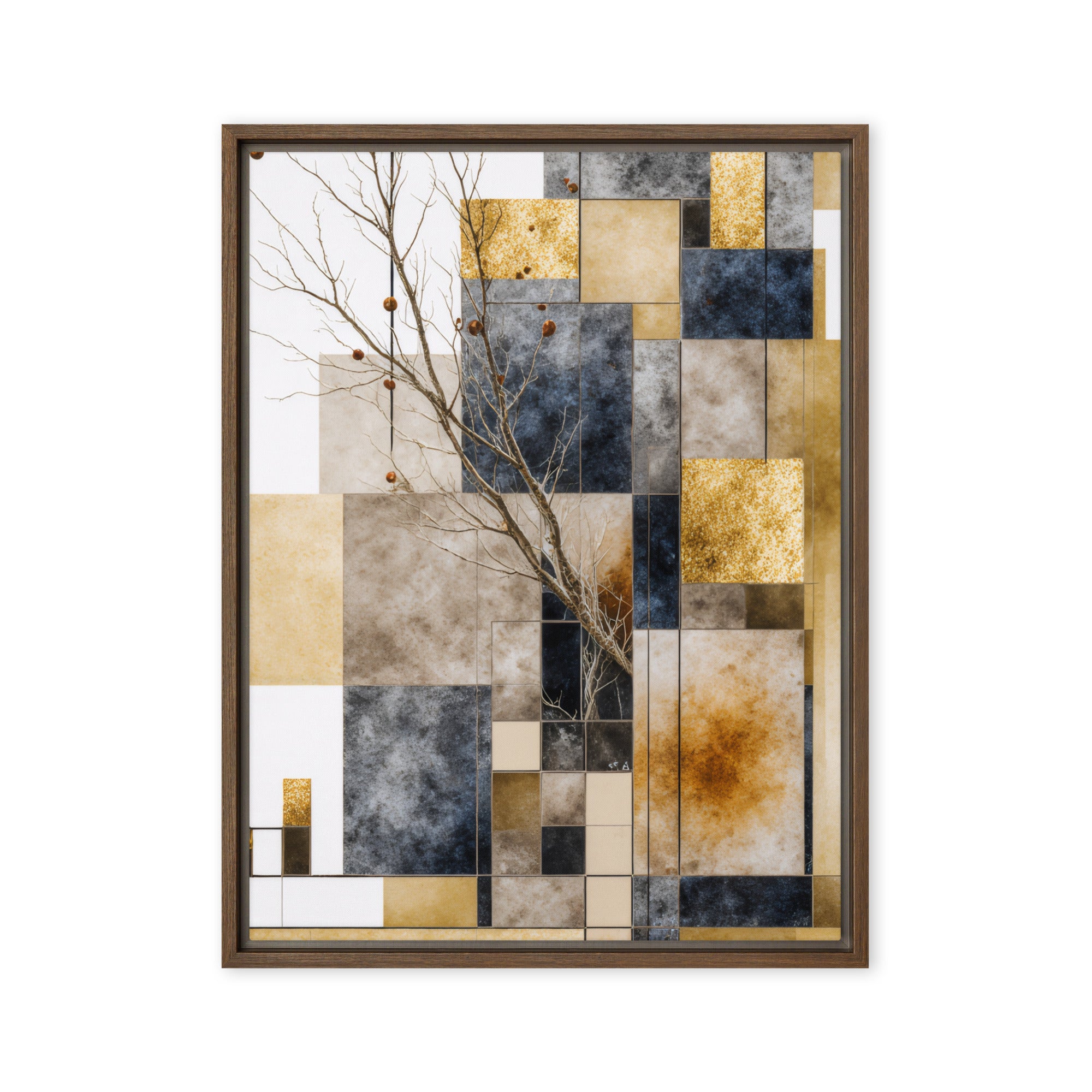 Scorie framed canvas print product view in brown frame, 20 x 30 inch large size