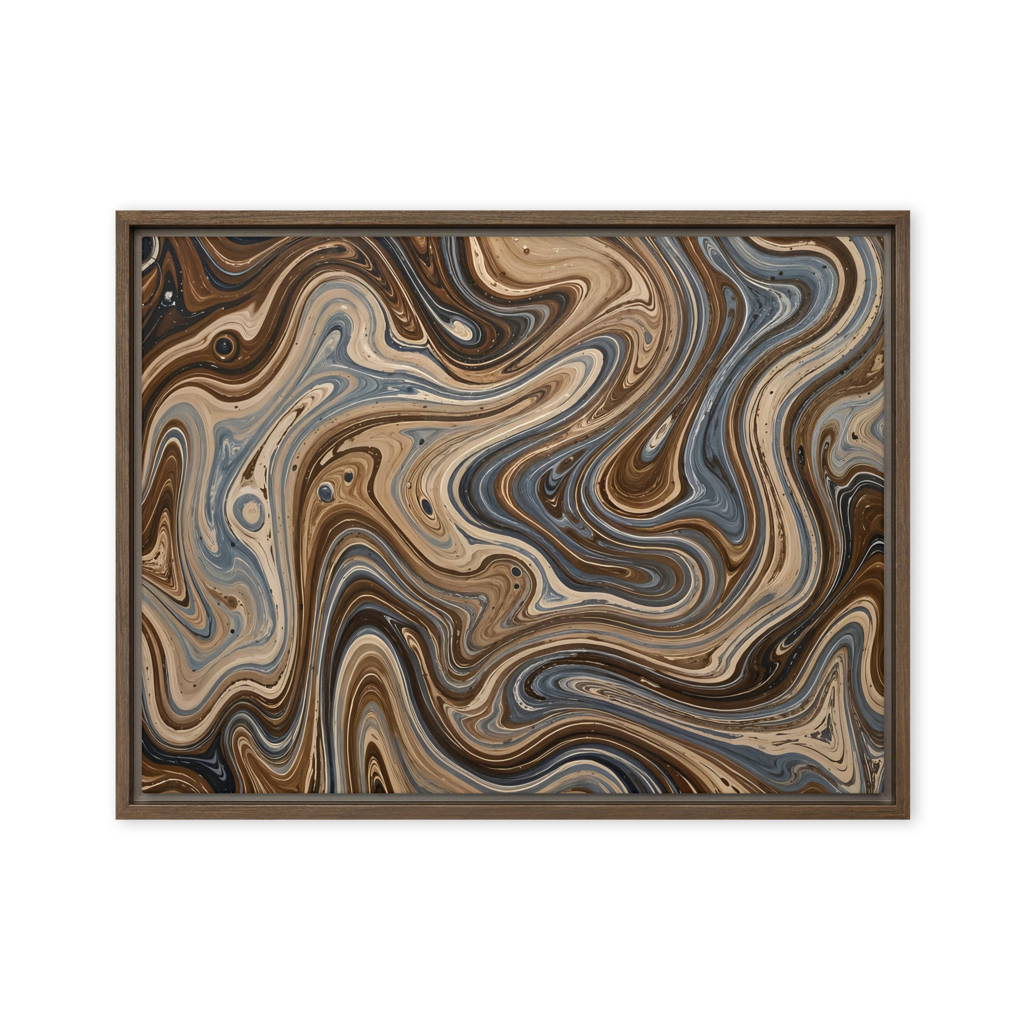 Café Mocha framed canvas print image for product listing in white frame, 8 x 10 inch universal size