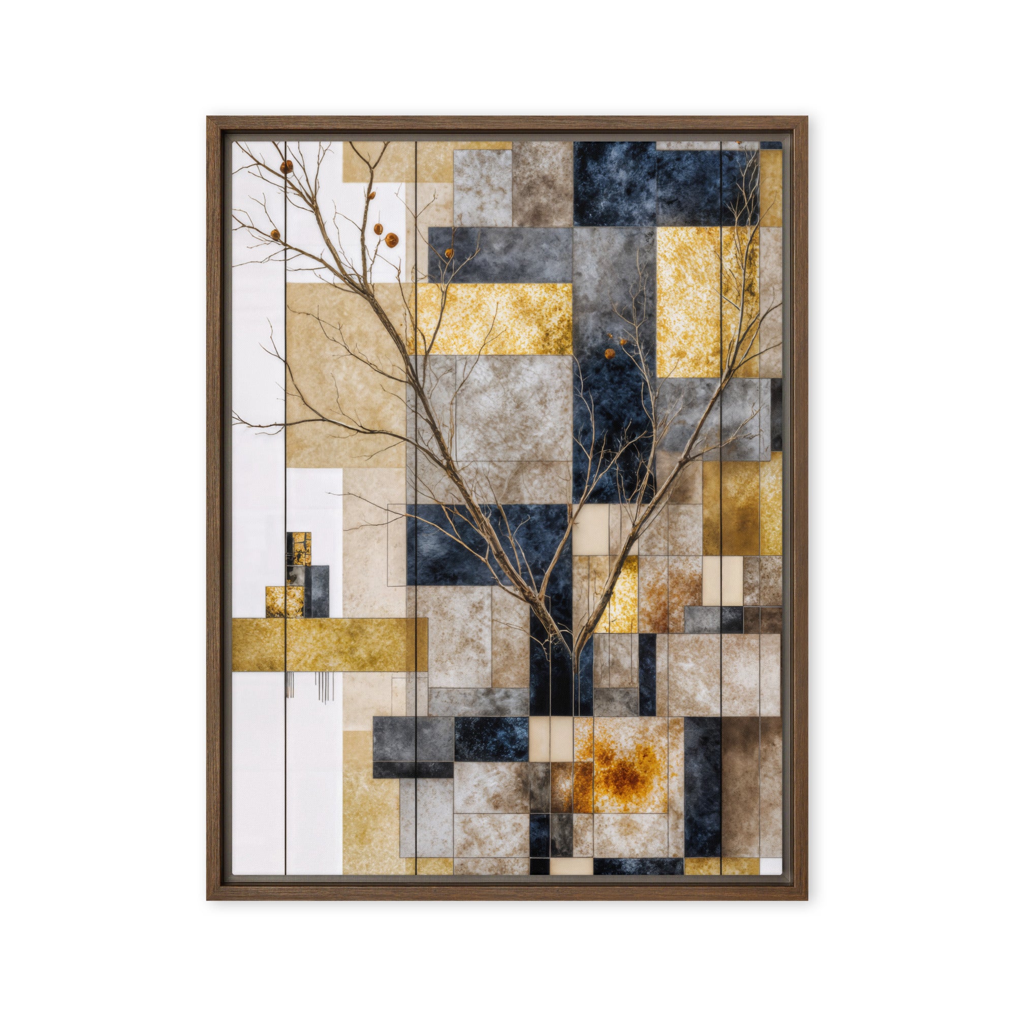Aurelius wall art product image as a framed canvas print in brown frame, 18 x 24 inch large size