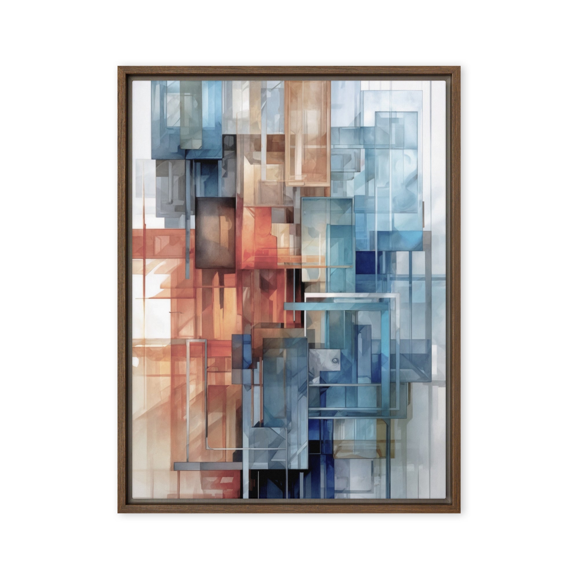 Future framed canvas print product view in brown frame, 18 x 24 inch large size