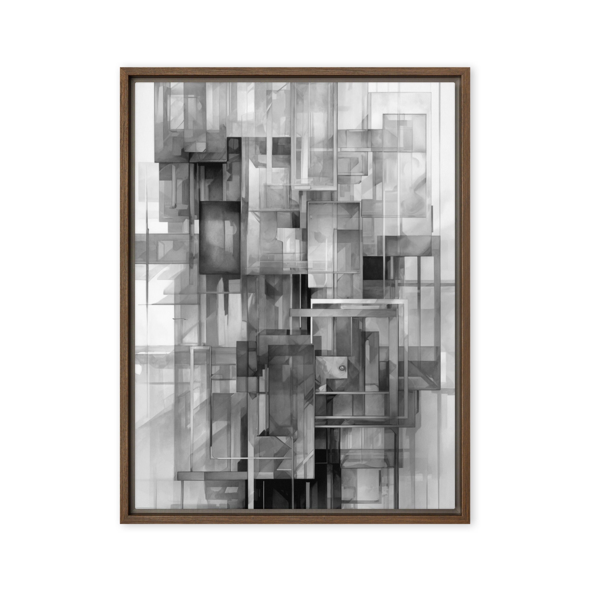 Yesterday framed canvas print image for product listing in brown frame, 20 x 30 inch large size