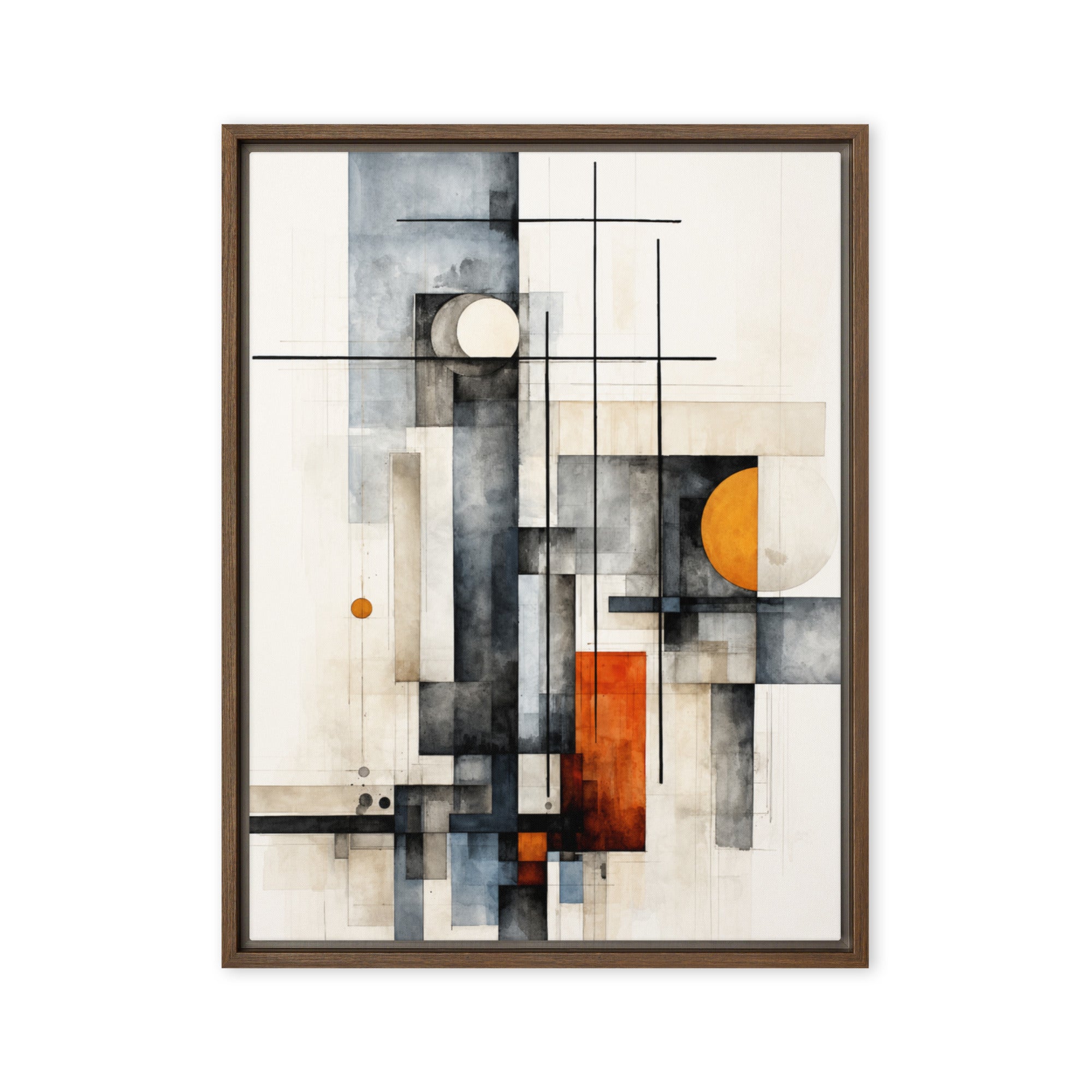 Girder wall art product image as a framed canvas print in white frame, 12 x 18 inch universal size