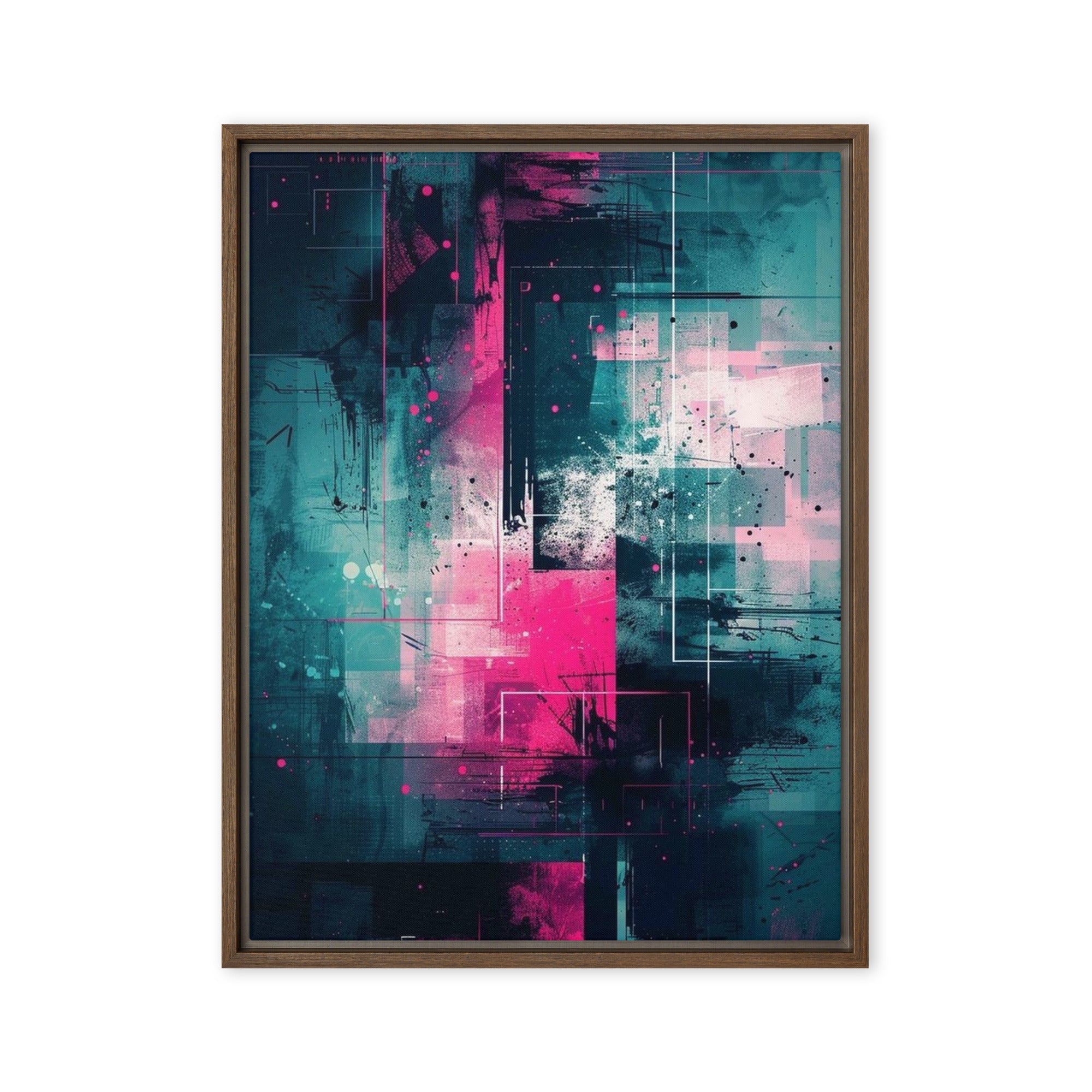 Neona framed canvas print product image in brown frame, 20 x 30 inch large size