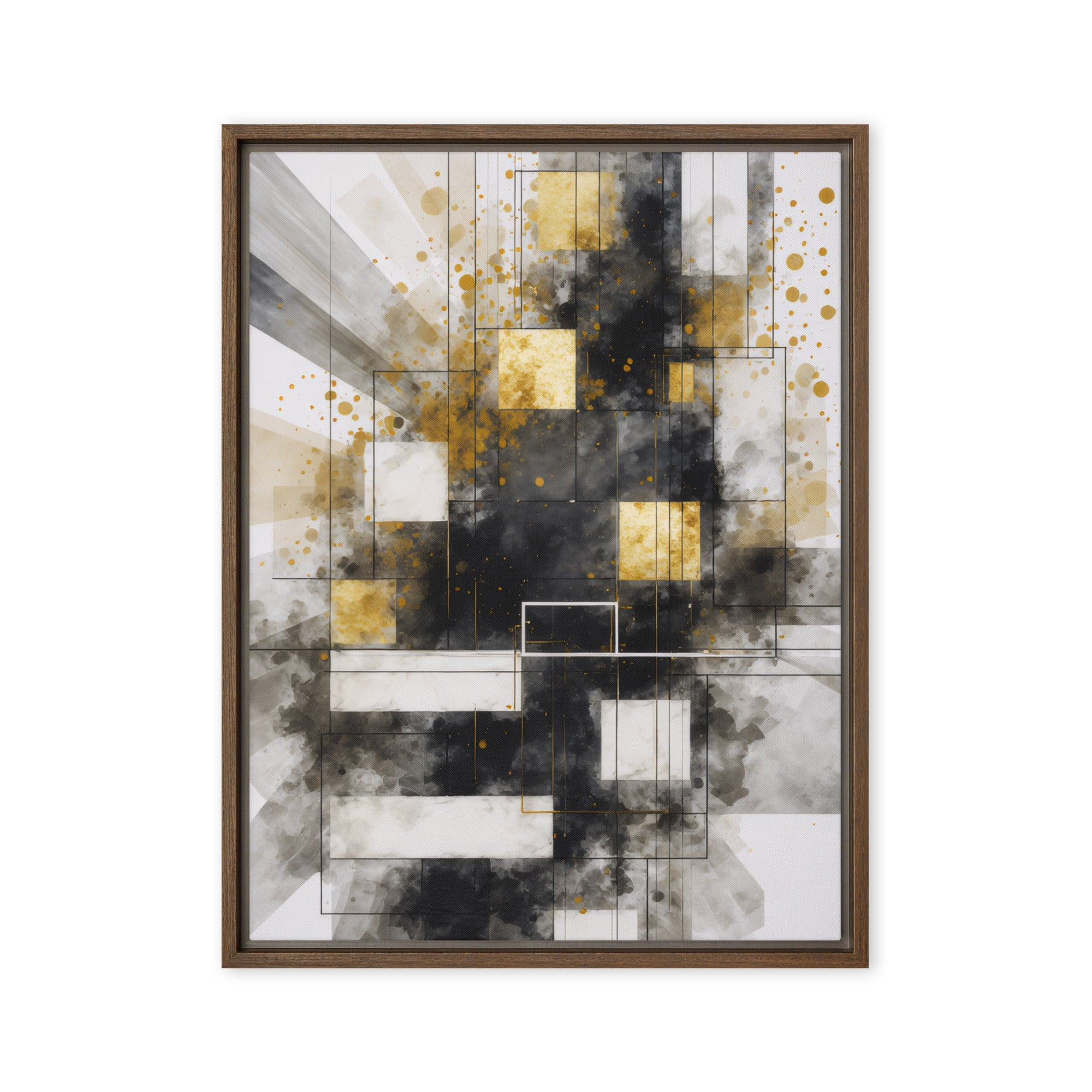 Oriana framed canvas print shown in front view in brown frame, 24 x 32 inch large size