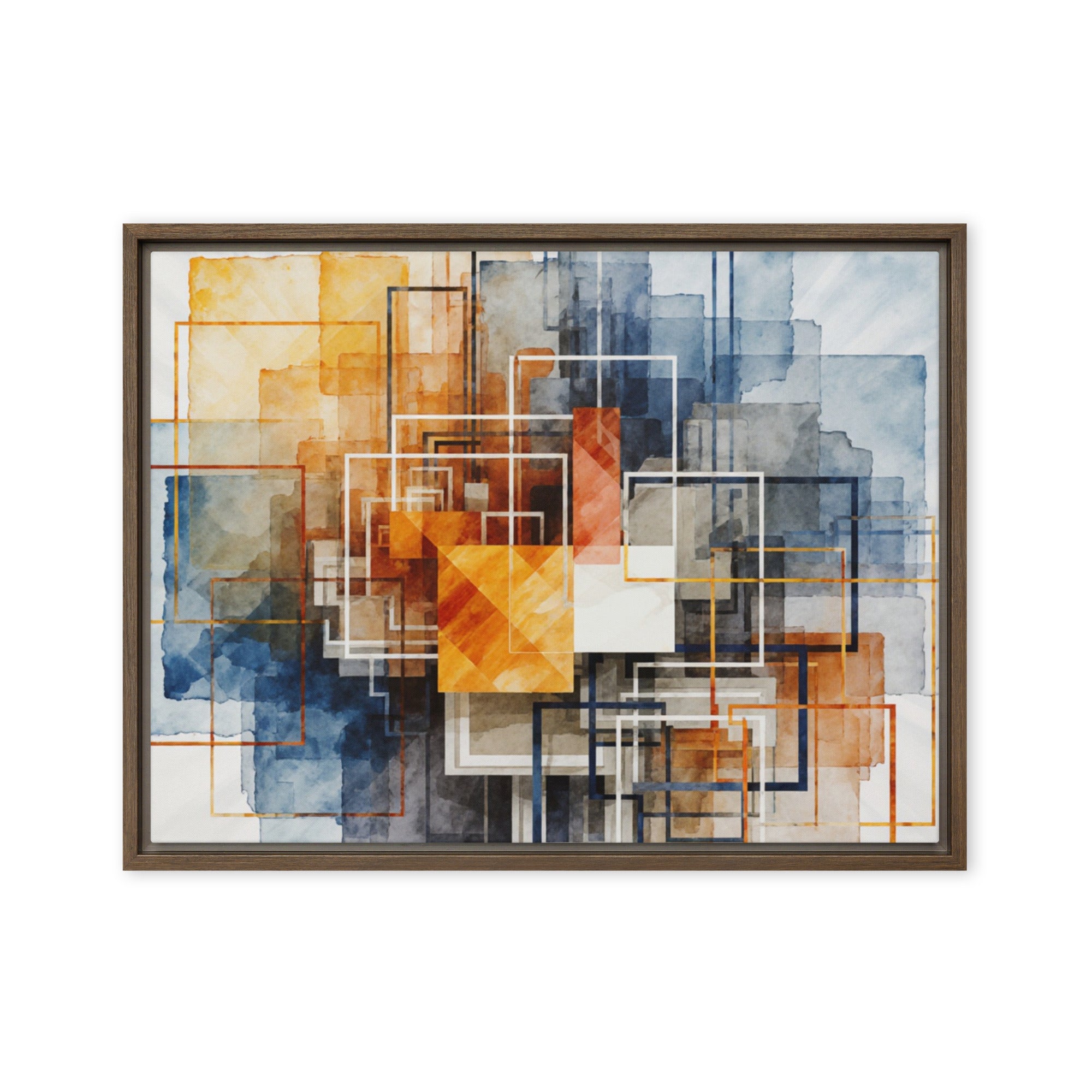 Reticle framed canvas print product view in brown frame, 24 x 36 inch statement piece