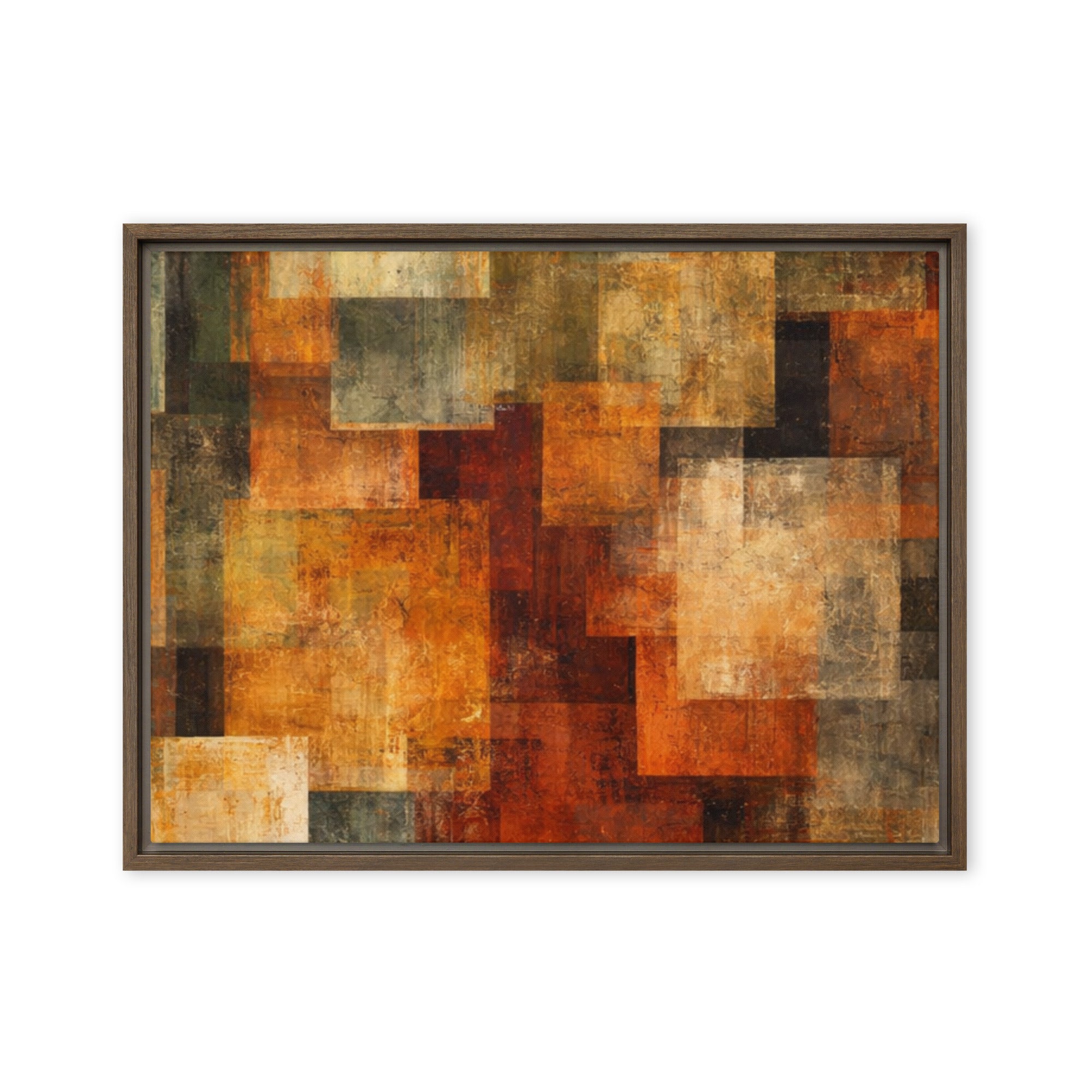 Harvest framed canvas print product view in brown frame, 24 x 36 inch statement piece