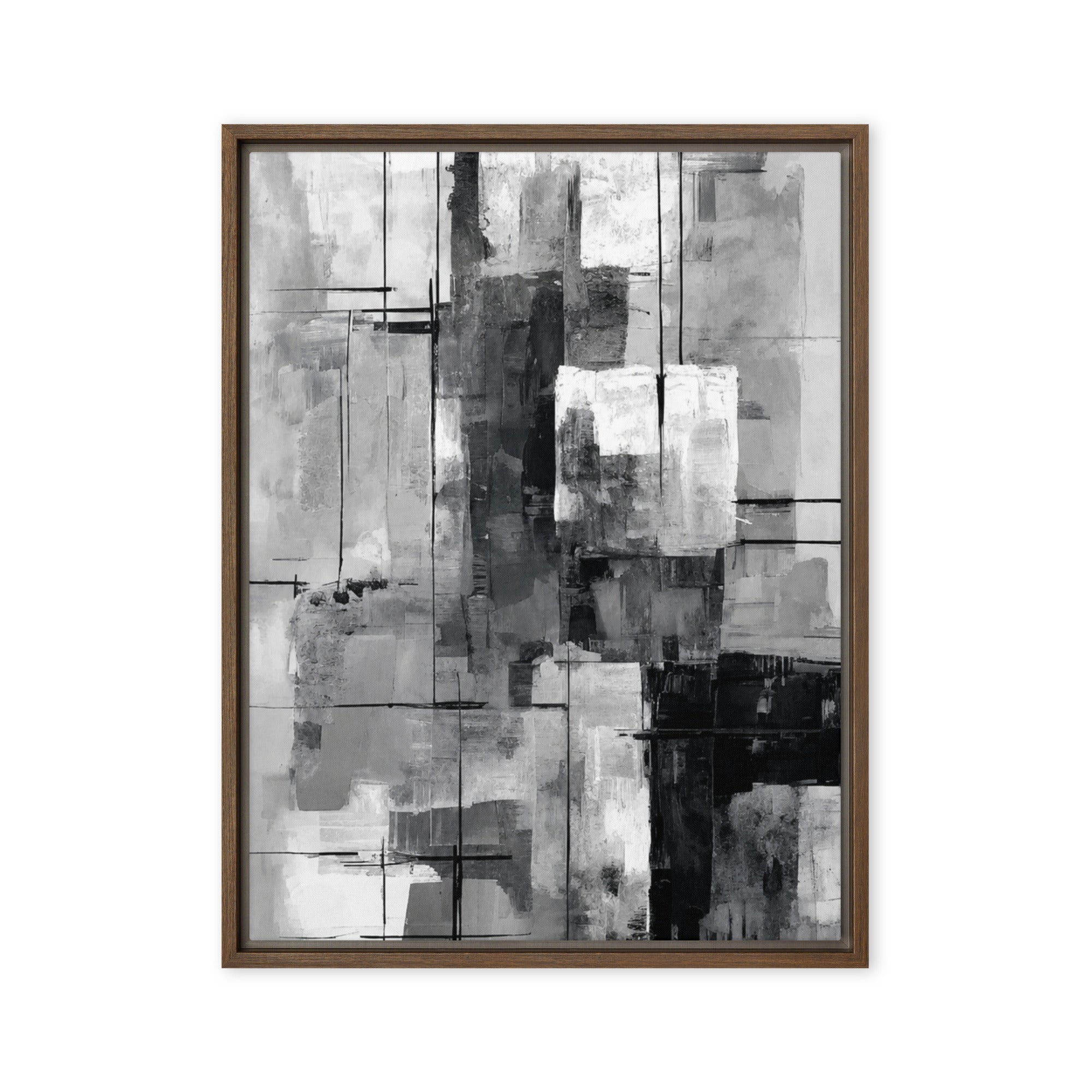 Align framed canvas print product view in brown frame, 24 x 36 inch statement piece