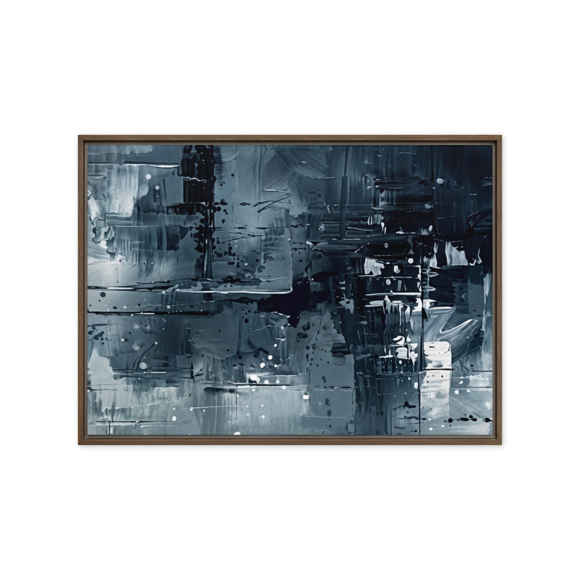 Amidst framed canvas print, front view in white frame, 11 x 14 inch universal size
