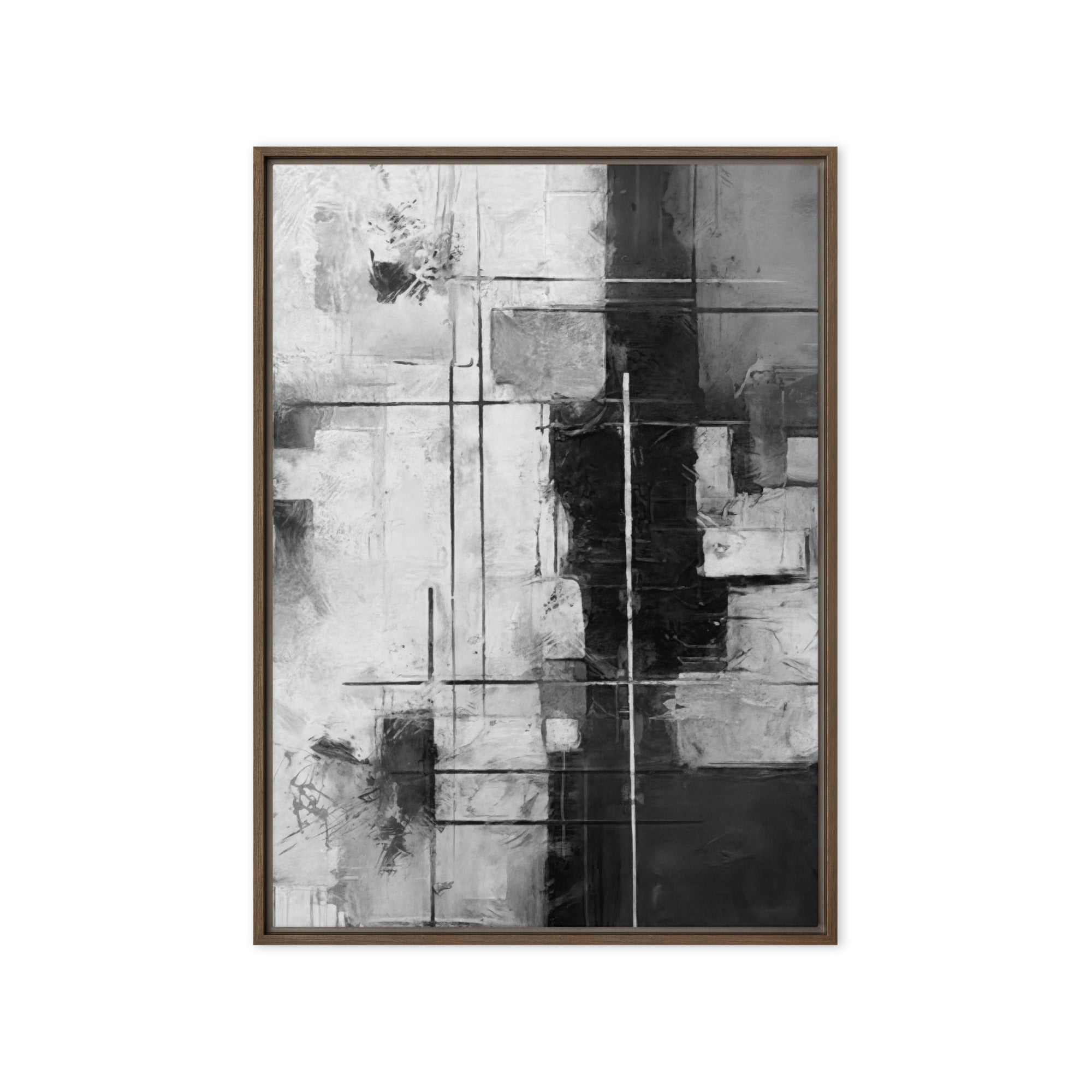 Beware wall art product image as a framed canvas urban in black frame, 20 x 28 inch large size