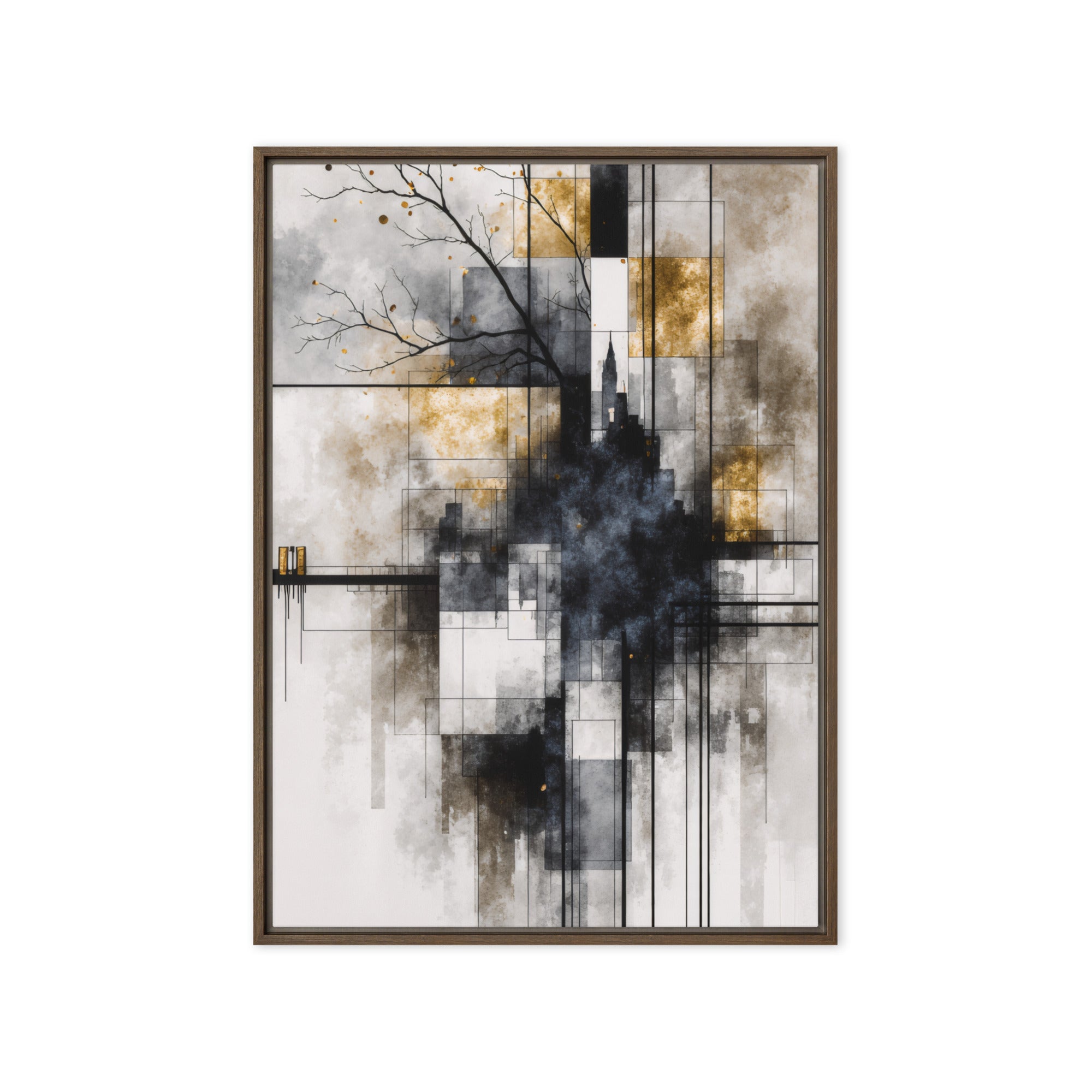 Brasier framed canvas print, front view in white frame, 11 x 14 inch universal size