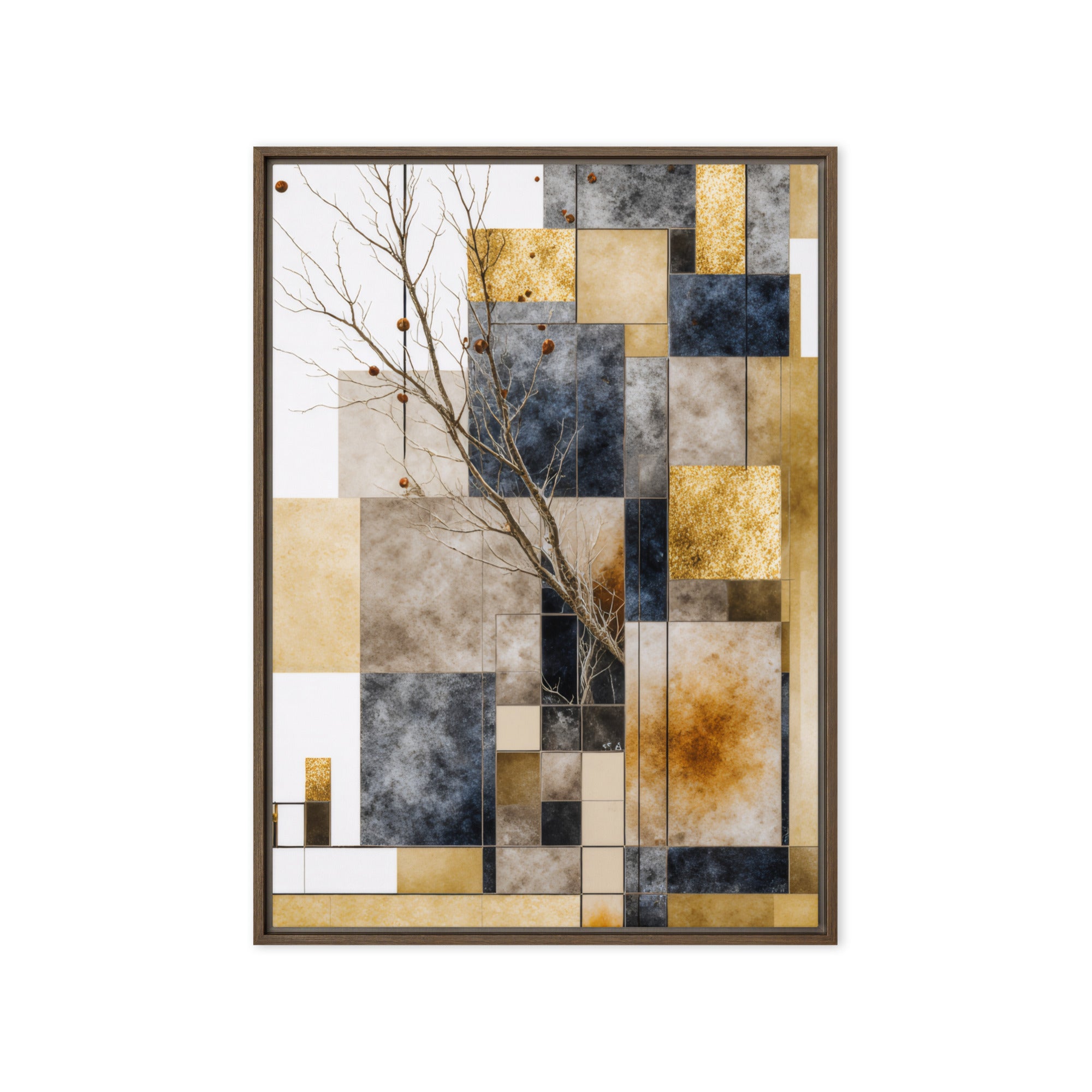 Scorie framed canvas print, front view in white frame, 11 x 14 inch universal size