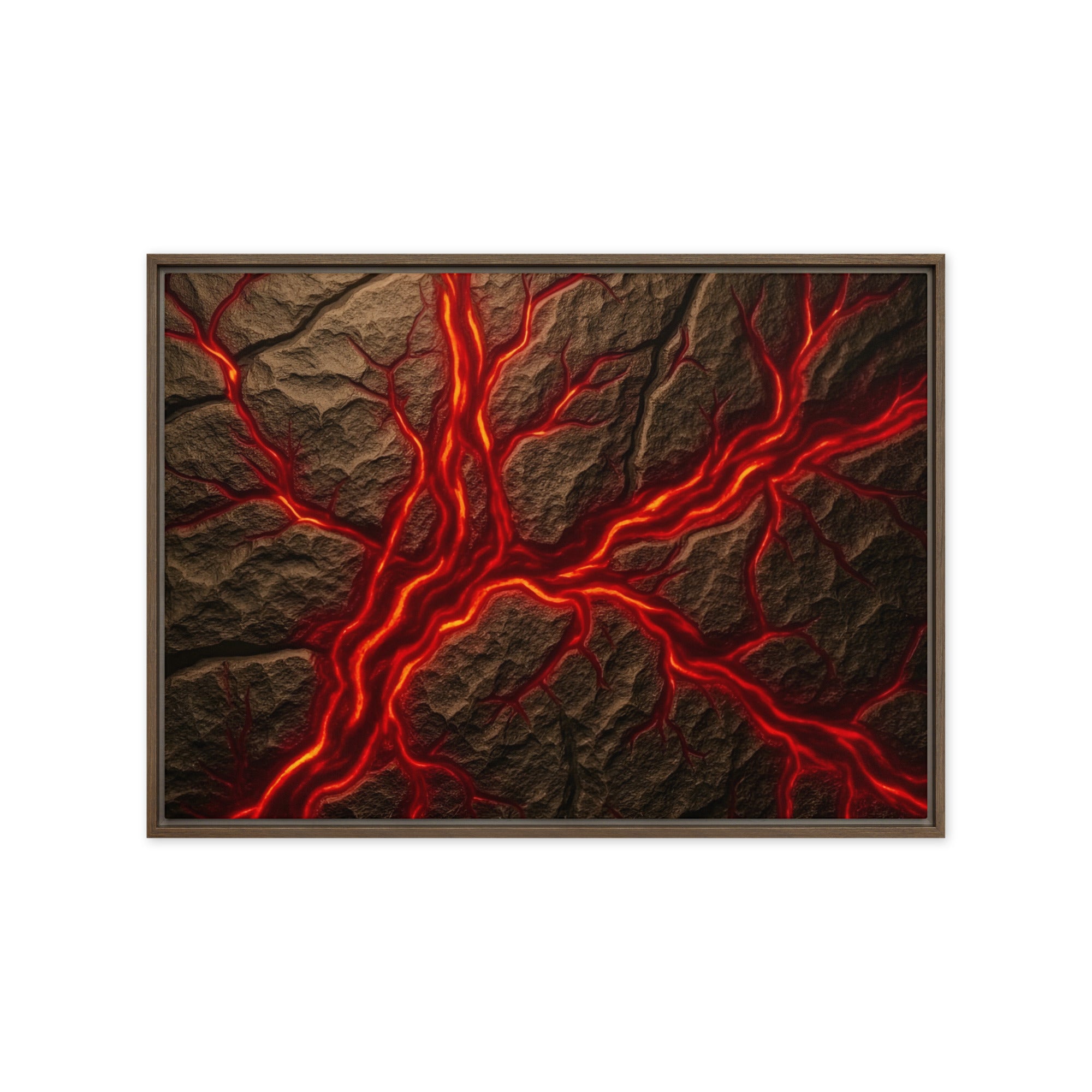 Magma framed canvas print product image in white frame, 12 x 12 inch universal size