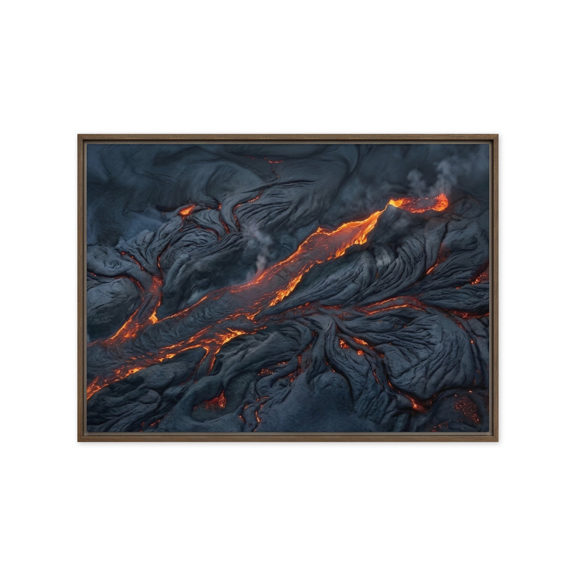 Molten framed canvas print, front view in white frame, 11 x 14 inch universal size