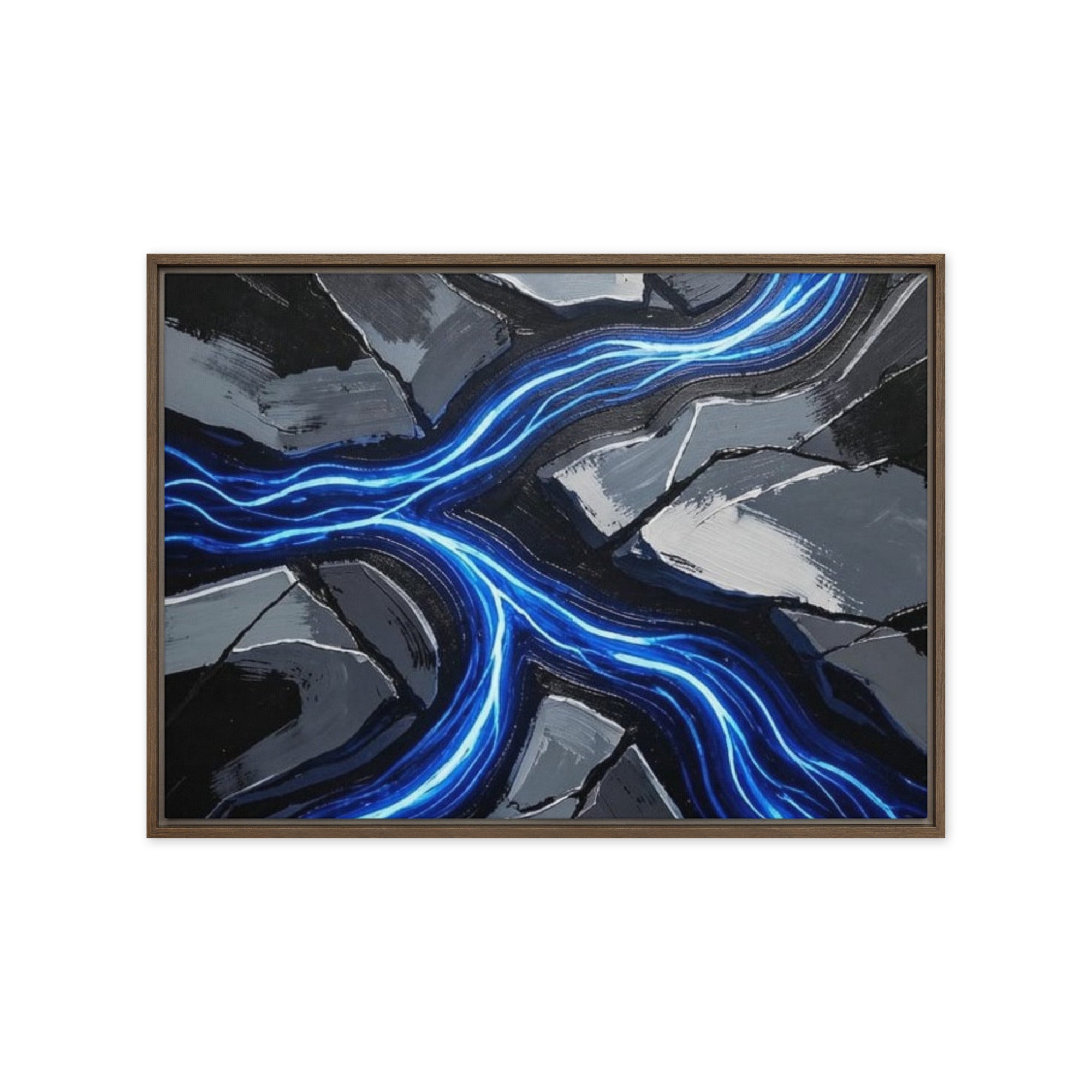 Viscous framed canvas print shown in front view in white frame, 12 x 16 inch universal size