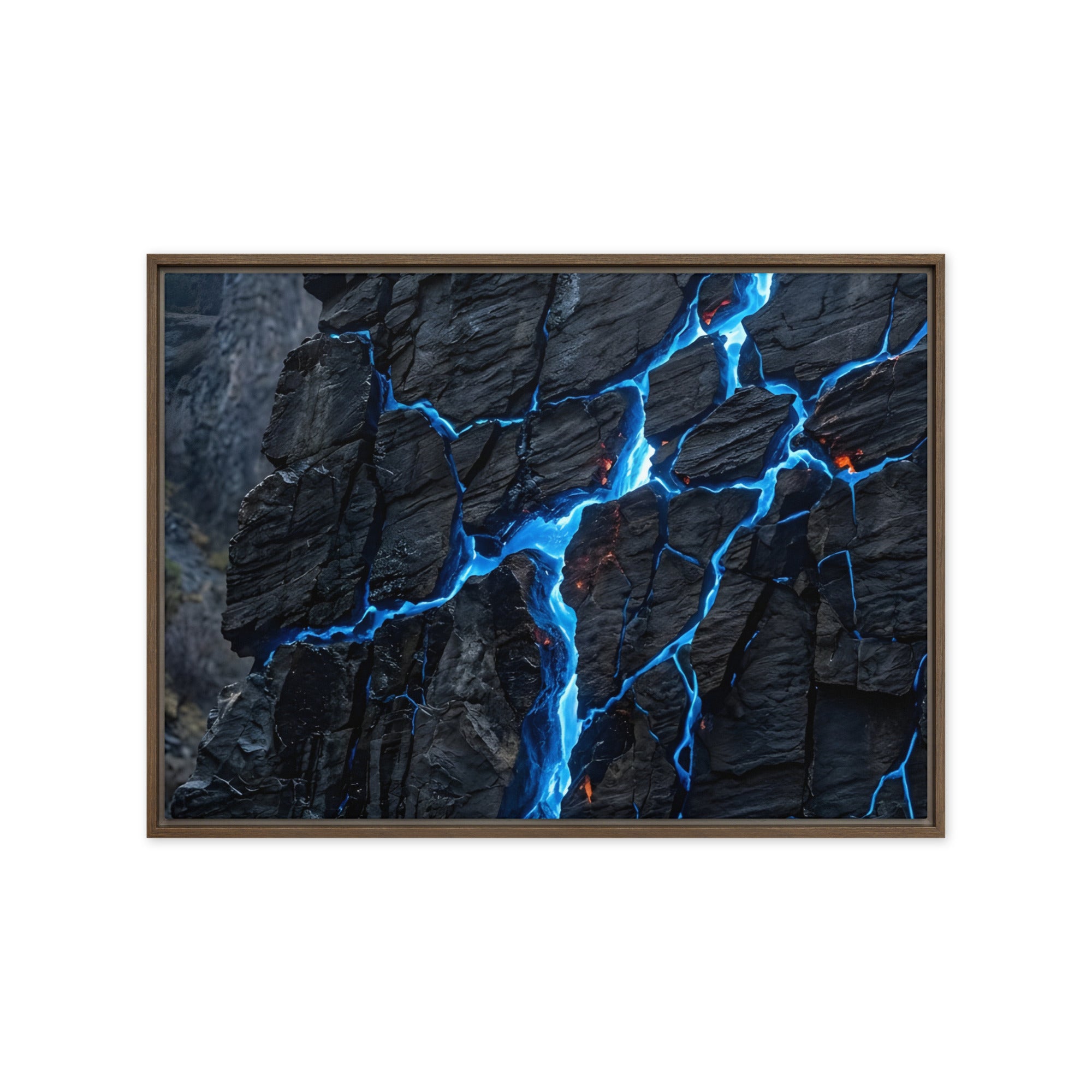 Xenolith framed canvas print product image in white frame, 12 x 12 inch universal size