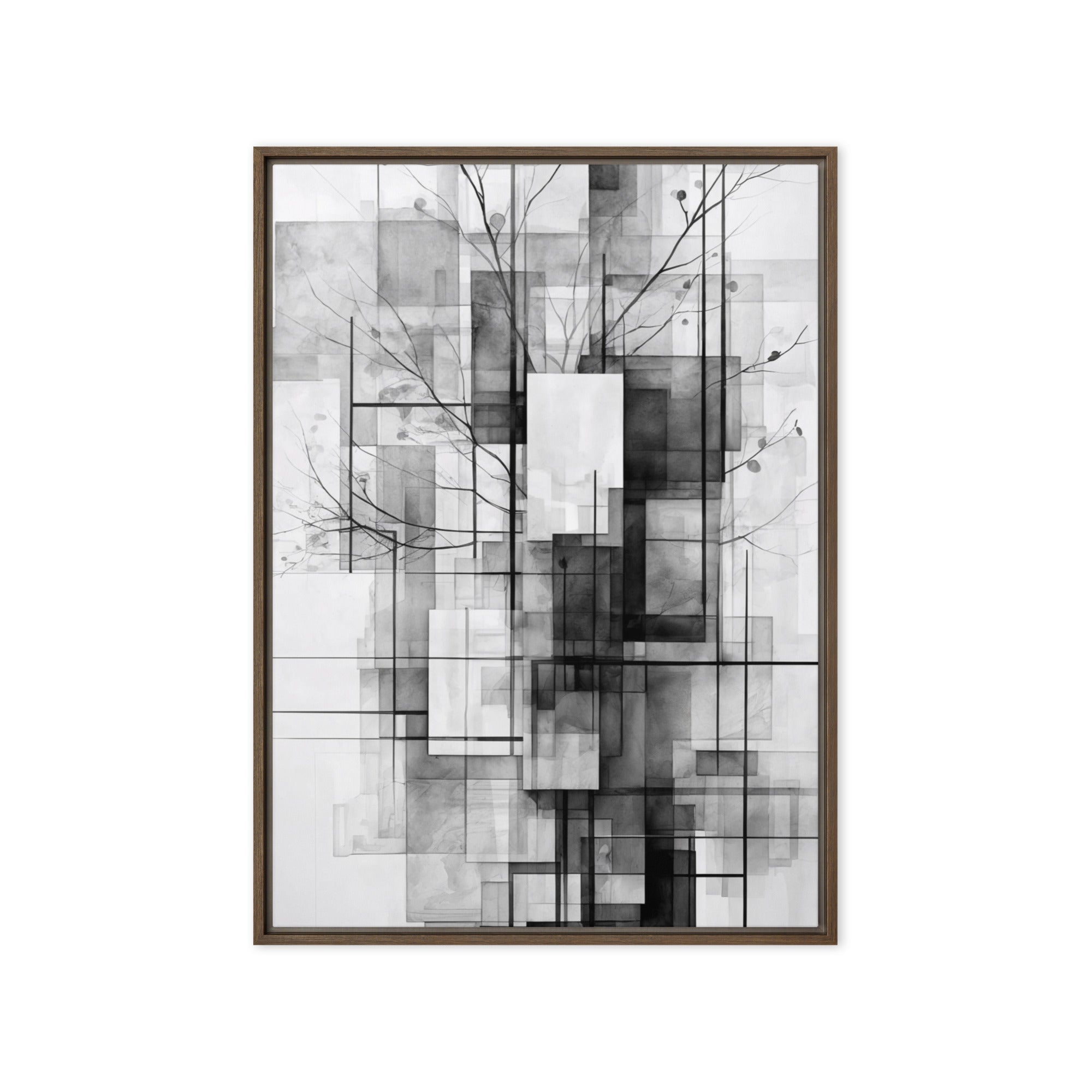 False framed canvas print product mockup in white frame, 18 x 24 inch large size