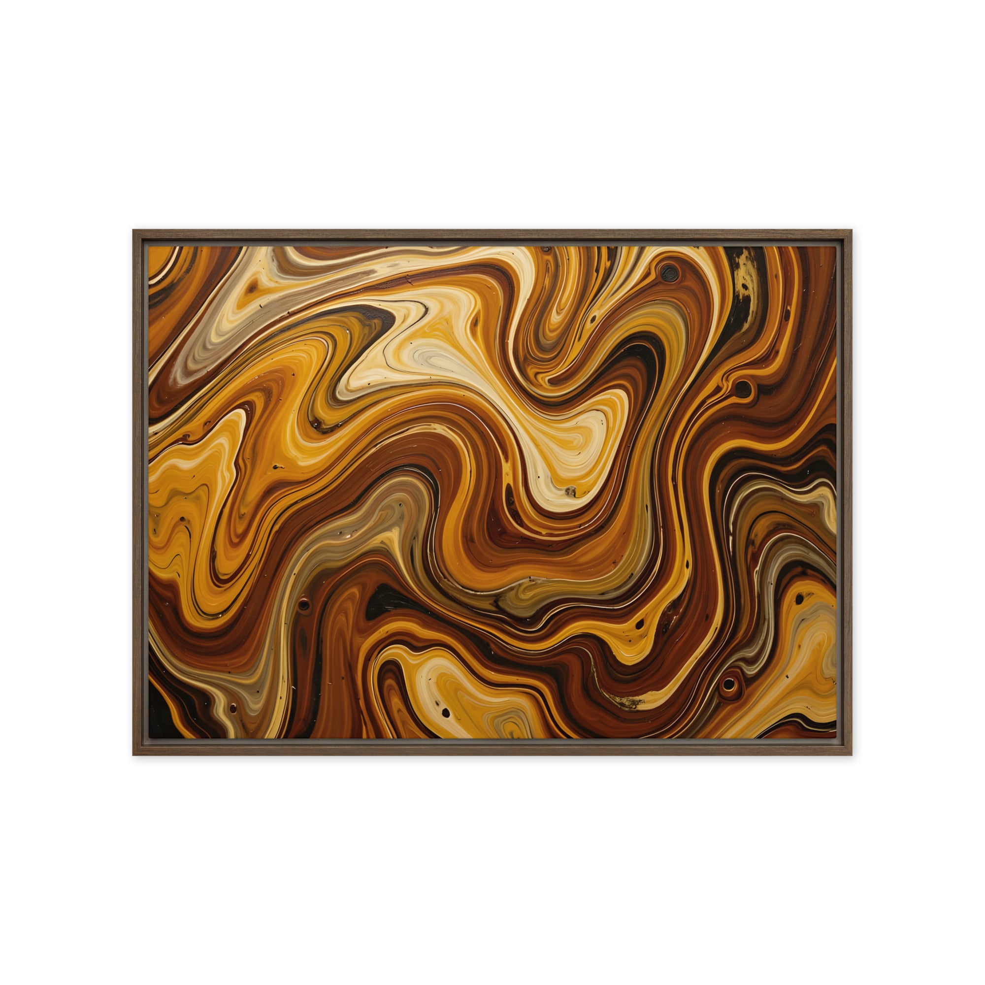 Molten Earth framed canvas print product image in white frame, 12 x 12 inch universal size