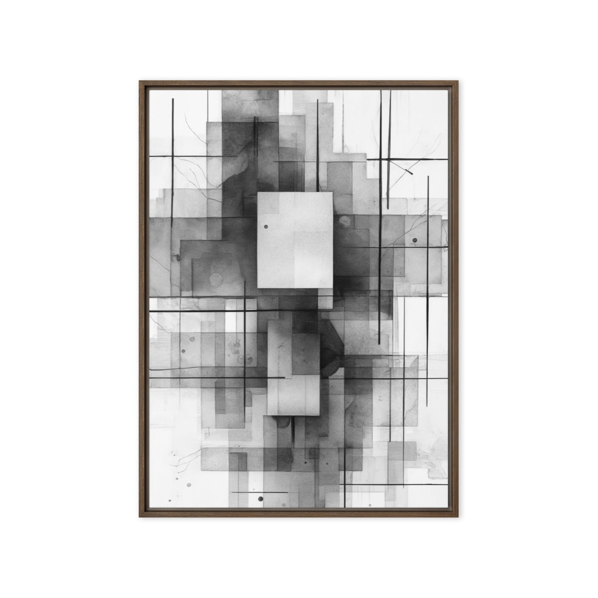 Late framed canvas print, front view in brown frame, 20 x 30 inch large size