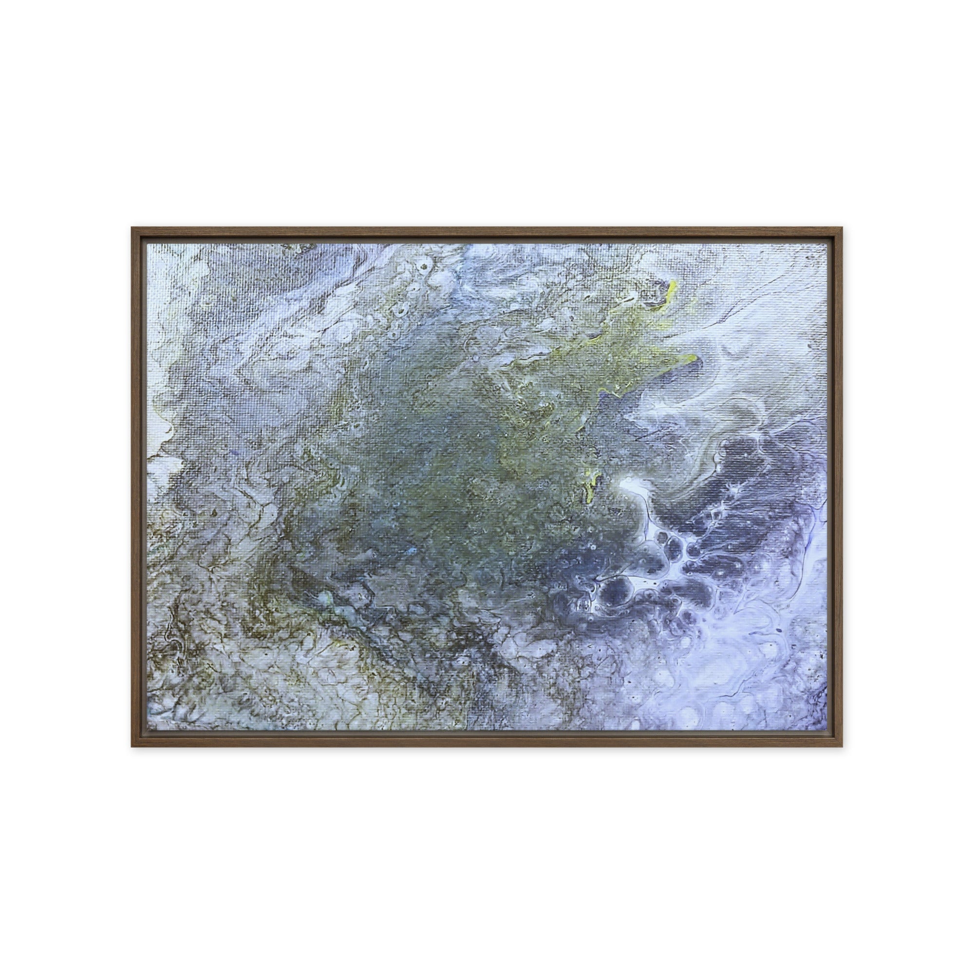 Shallows framed canvas studio series, front view in white frame, 11 x 14 inch universal size