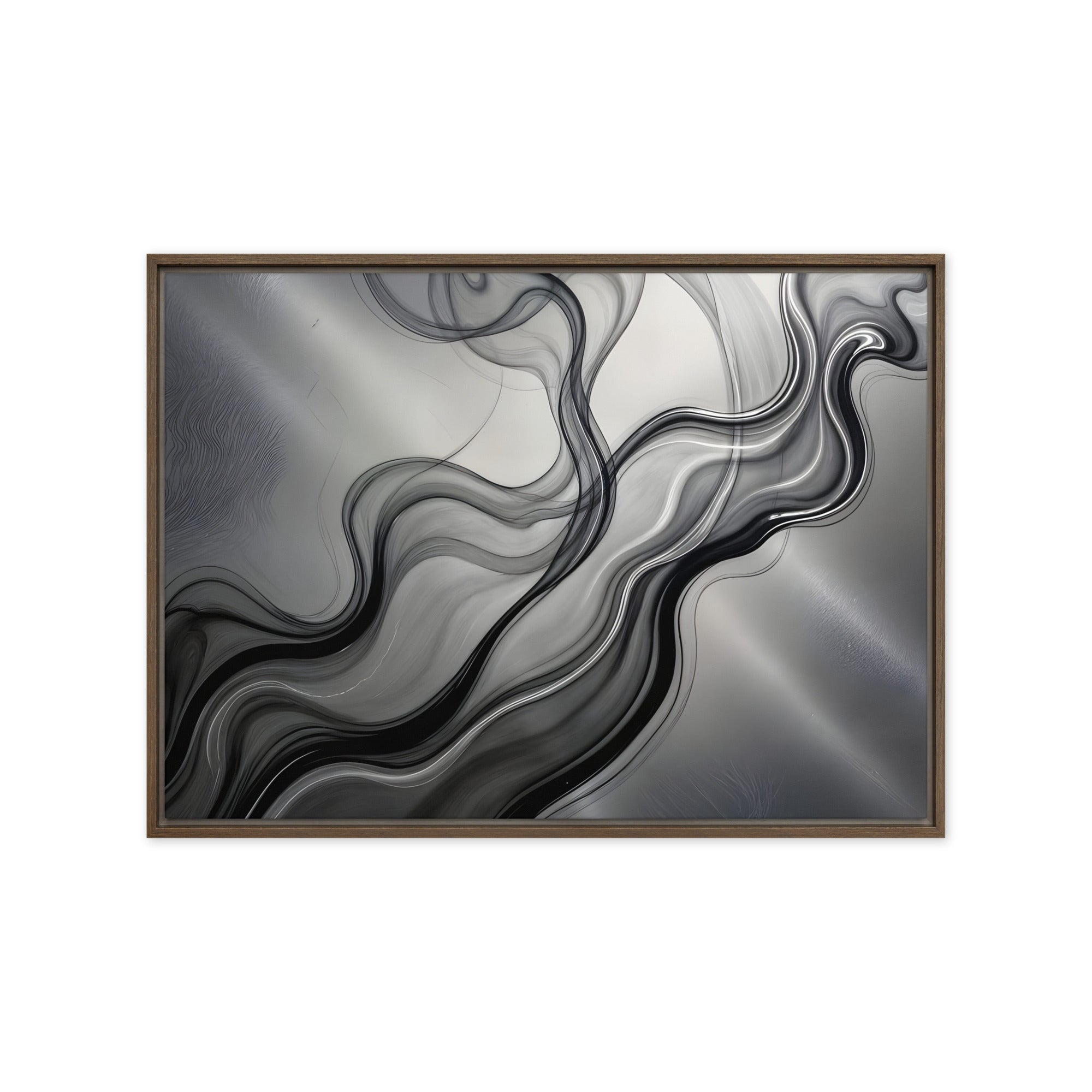 Smoke framed canvas print product image in white frame, 12 x 12 inch universal size