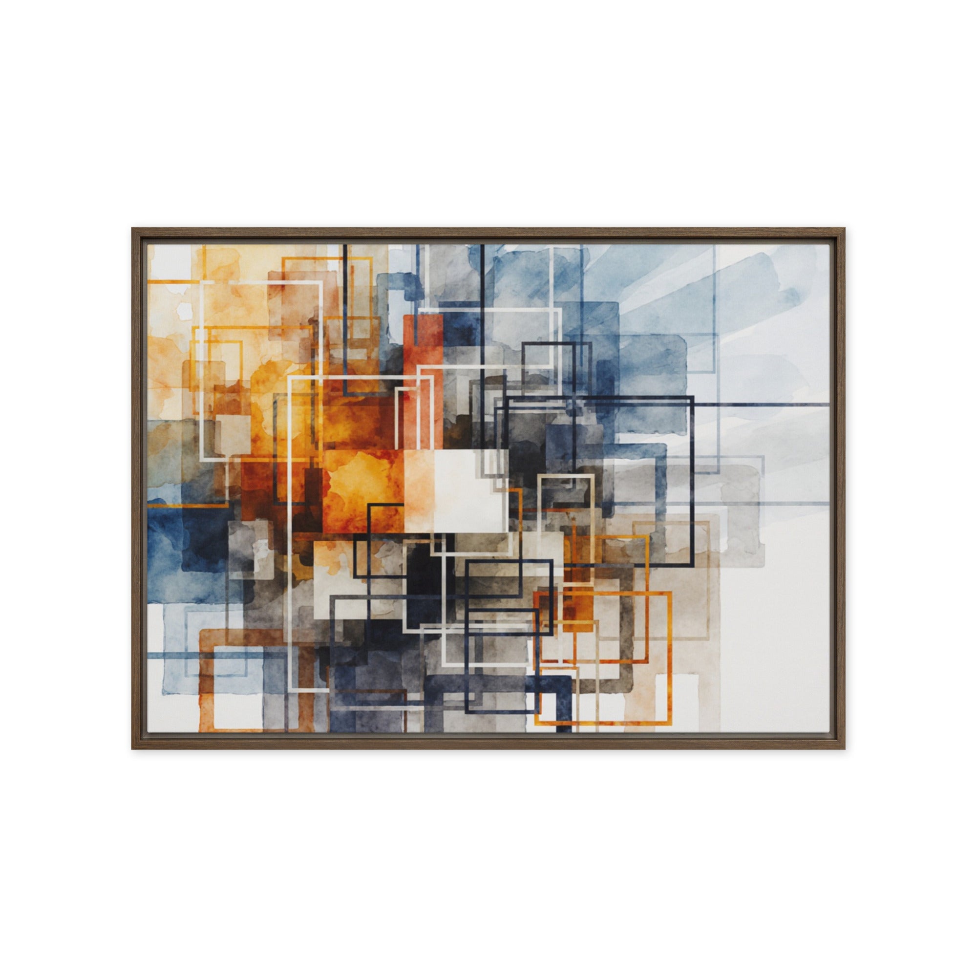 Tessera framed canvas print, front view in white frame, 11 x 14 inch universal size