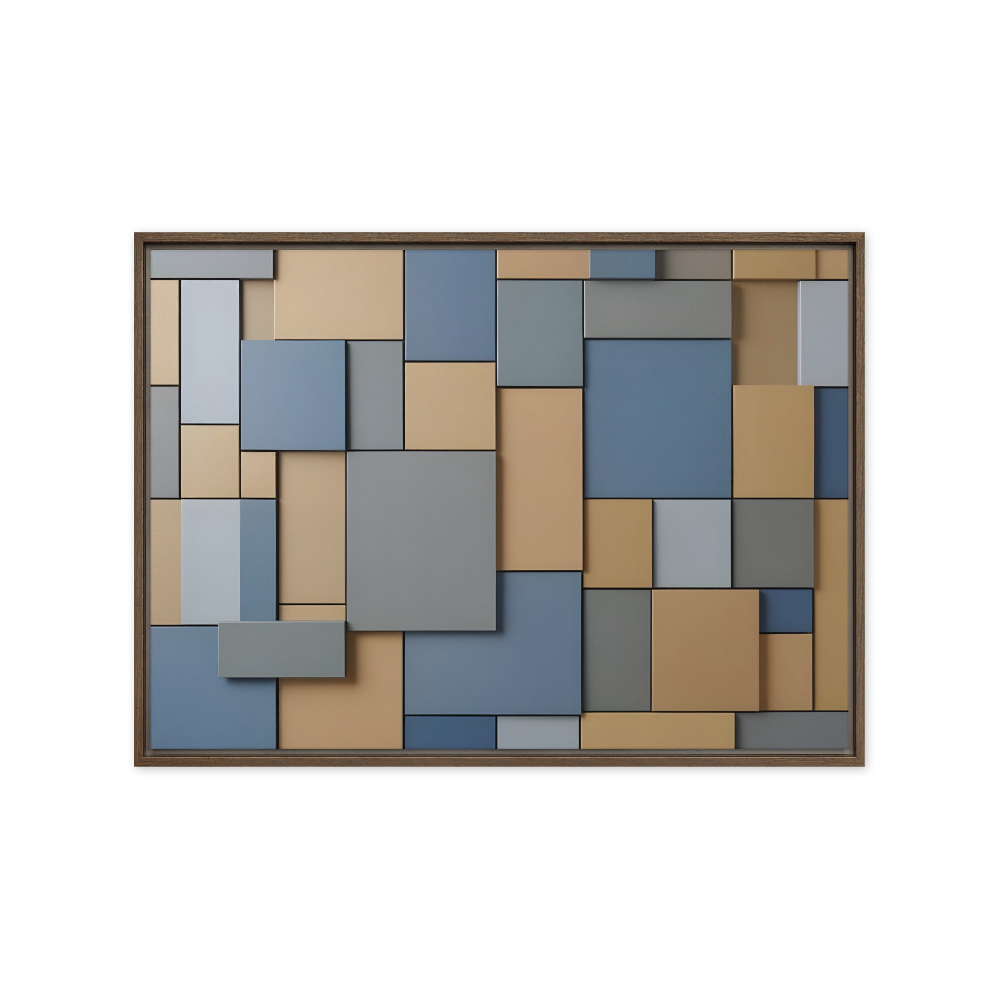 Agate framed canvas print product image in white frame, 12 x 12 inch universal size